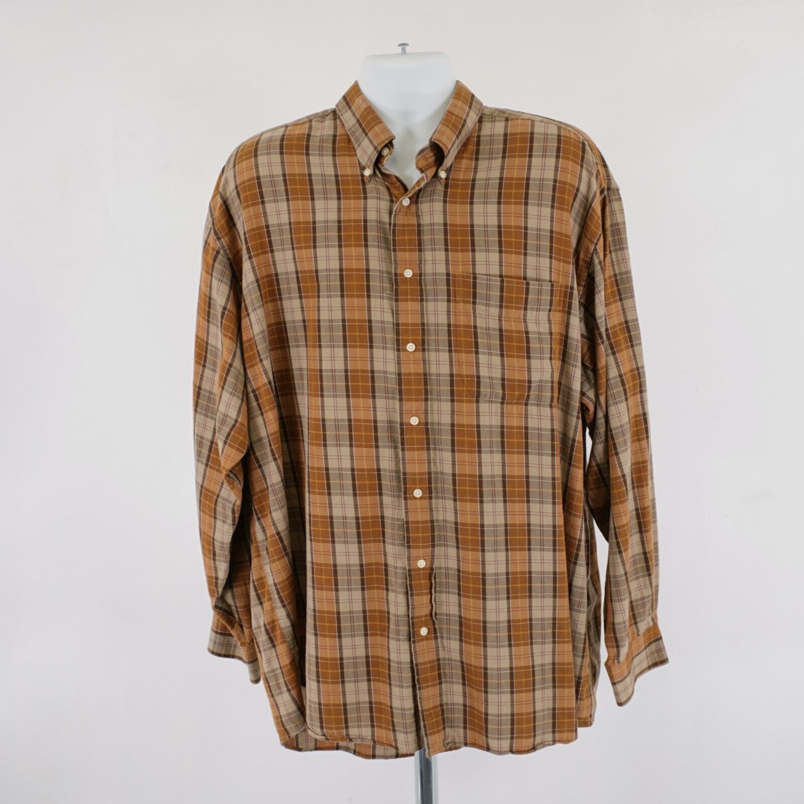 Jos. A. Bank Jos A Bank XL Brown Plaid Flannel Button Down Long Sleeve Size US XL / EU 56 / 4 - 6 Thumbnail