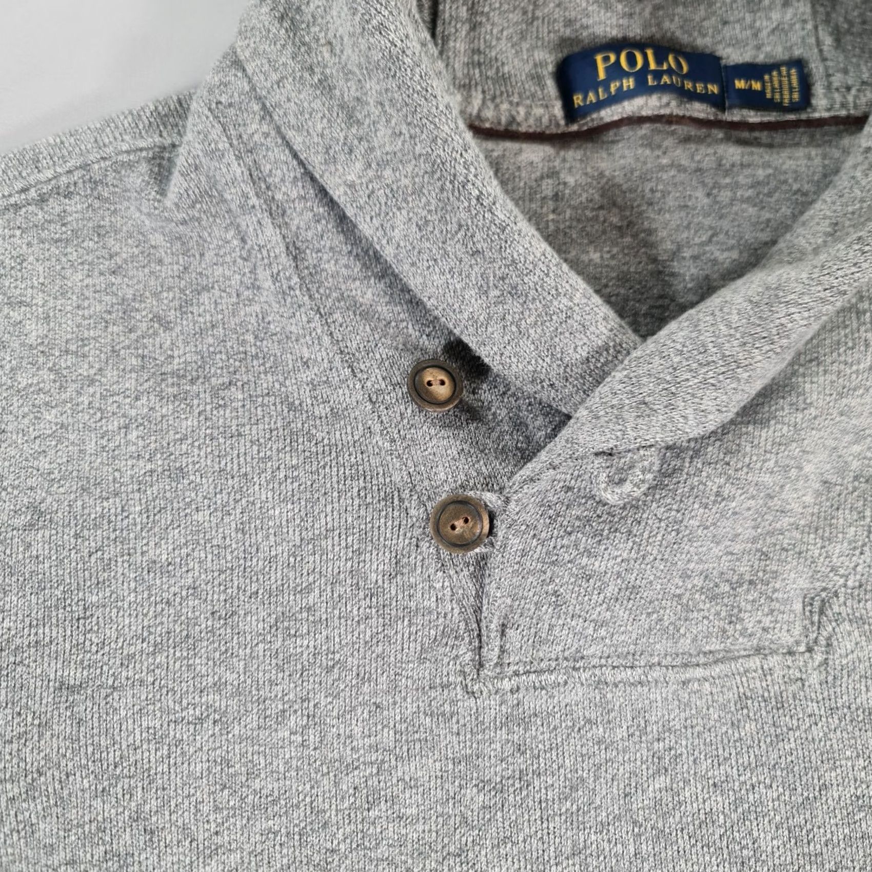Polo Ralph Lauren Polo Ralph Lauren Mens Jumper Grey Medium Cotton Shawl Neck Pullover 19627 Size US M / EU 48-50 / 2 - 5 Thumbnail