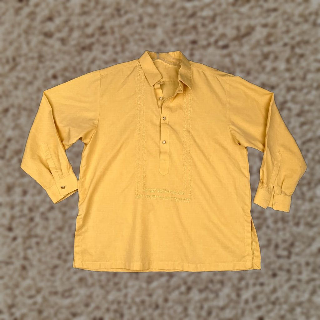Ralph Lauren Ralph Lauren Shirt Men L Yellow Long Sleeve Henley Cotton Jersey Button Up Embroidered Logo Classic Sports 90s Mens Size US L / EU 52-54 / 3 - 1 Thumbnail