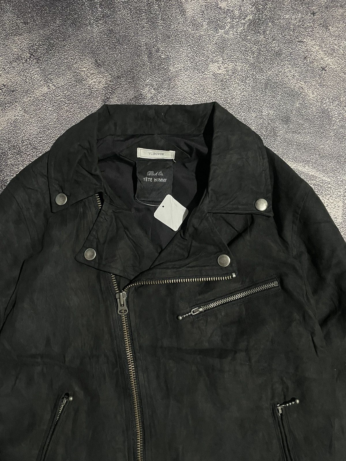 Issey Miyake Tete Homme Suede Ramones Bikers Jacket Size US M / EU 48-50 / 2 - 4 Thumbnail