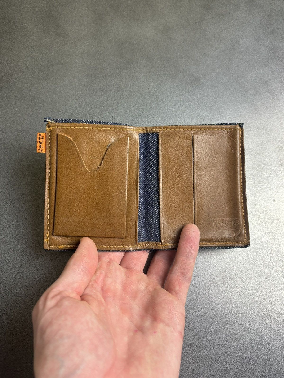 Levi's 1970s Levi's Orange Tab Denim Wallet 70s Vintage Levis Jeans Size ONE SIZE - 3 Thumbnail