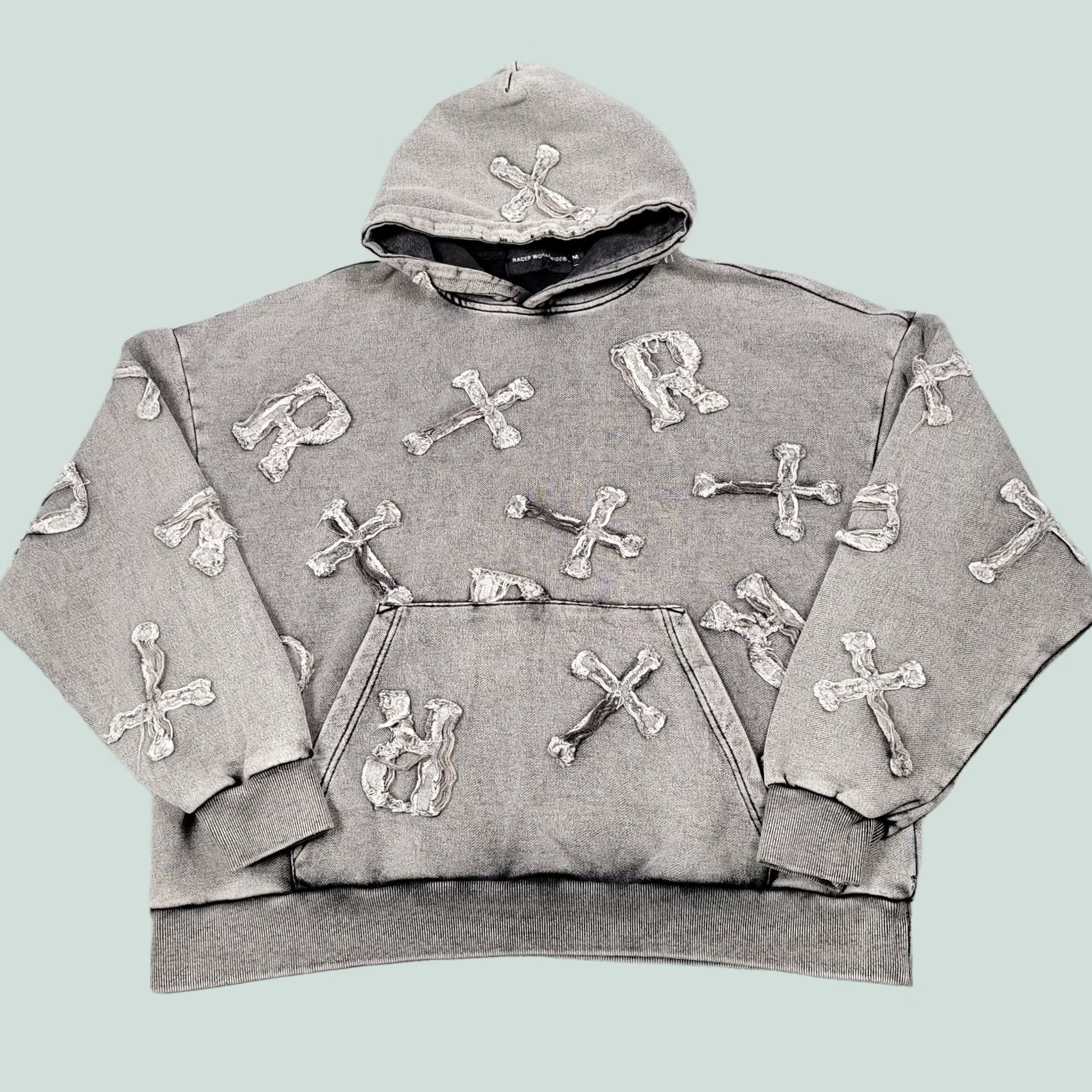 Racer Worldwide Racer worldwide washed flag hoodie | Grailed