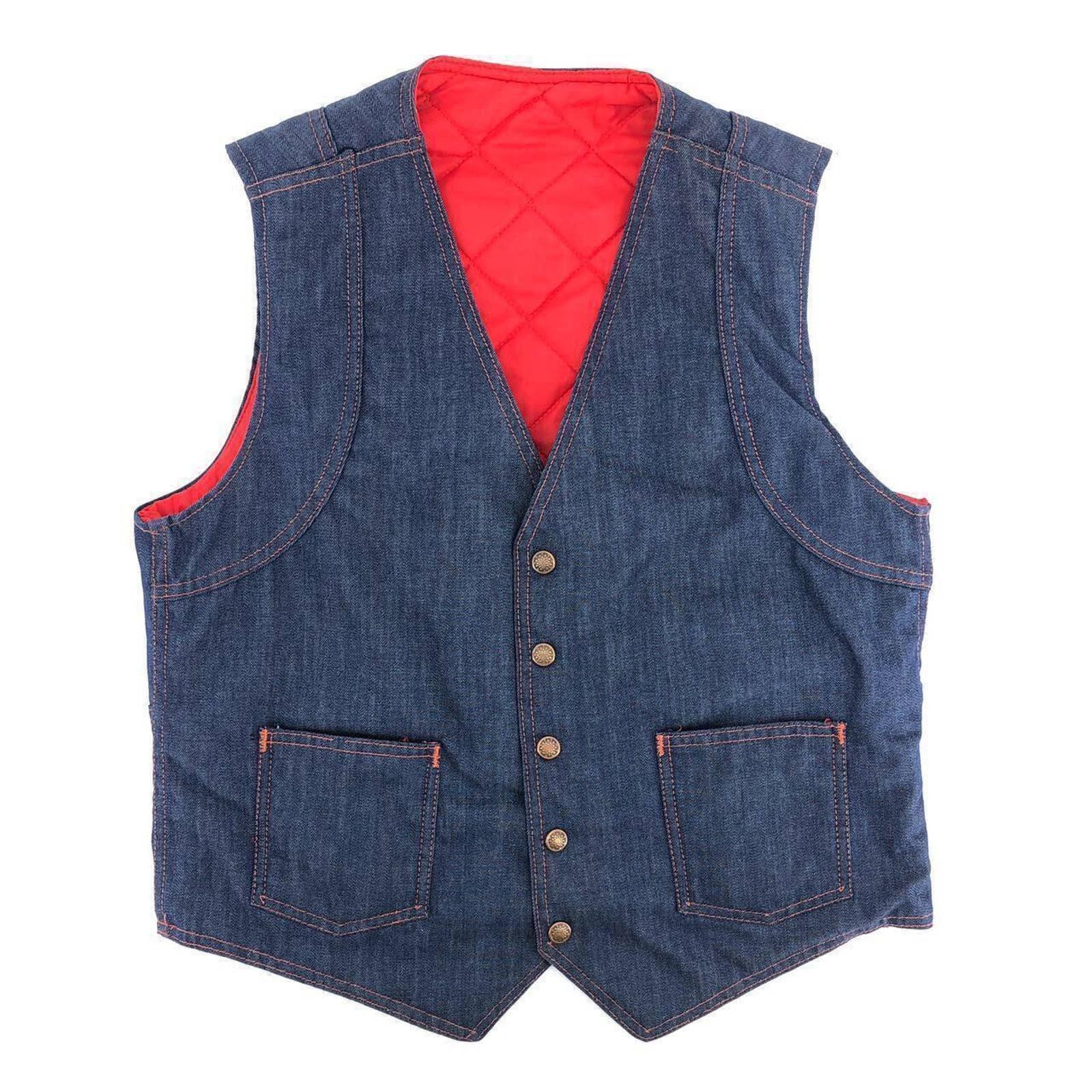 Other 70s quilted denim vest Big Red 1970s vintage | Grailed