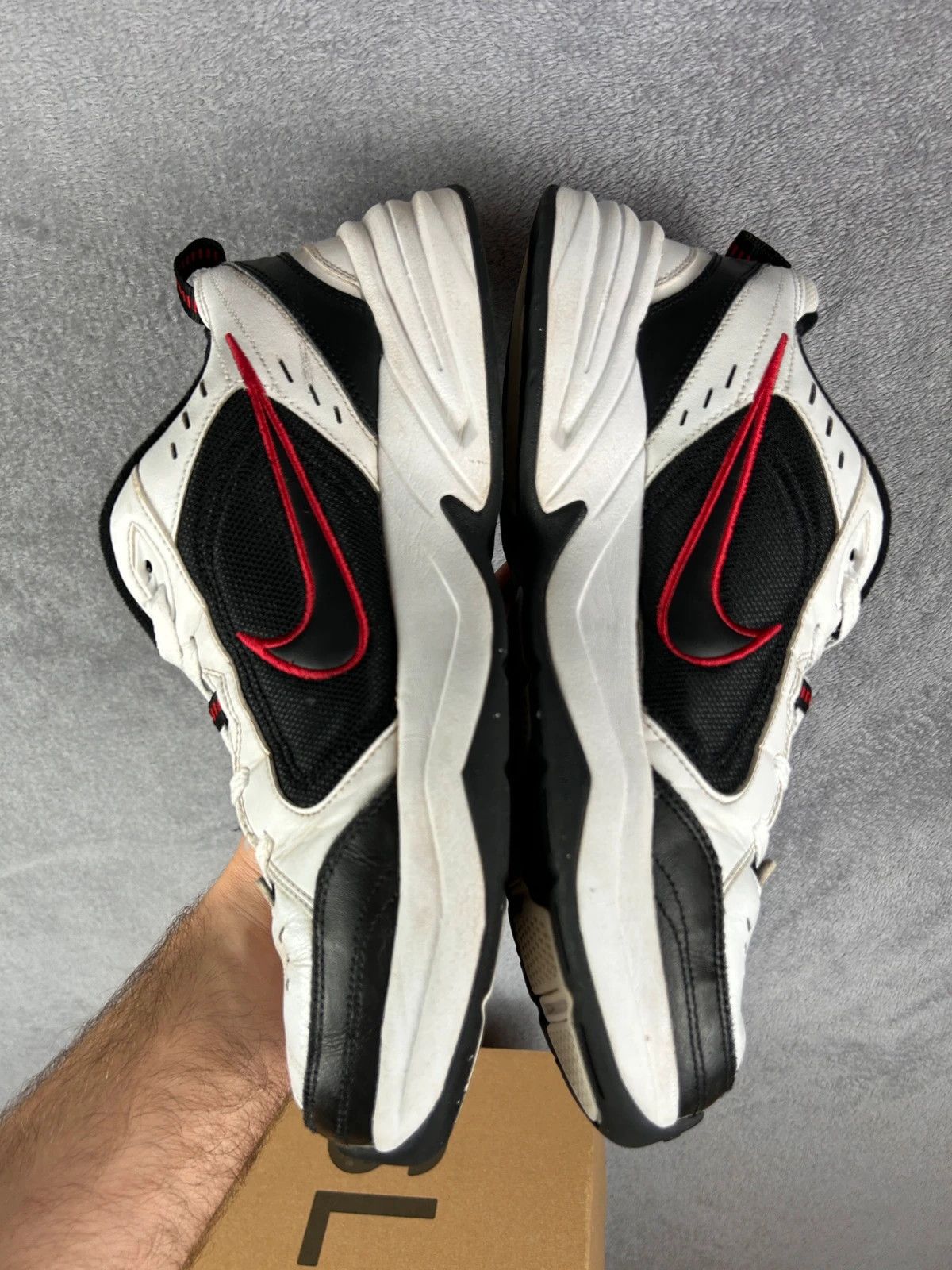 Nike Nike Air Monarch OG leather sneakers Y2K black white Size US 12 / EU 45 - 9 Thumbnail