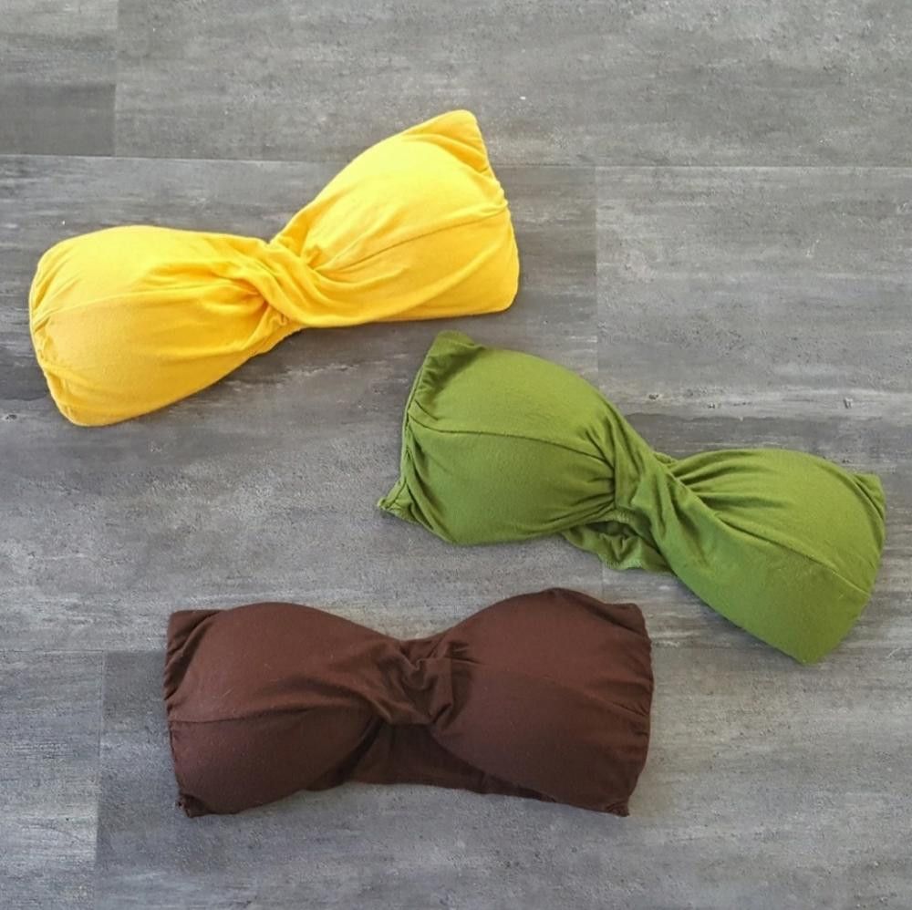 rue21 Mustard Rue21 Front Twist Bandeau Bra Size ONE SIZE - 4 Thumbnail