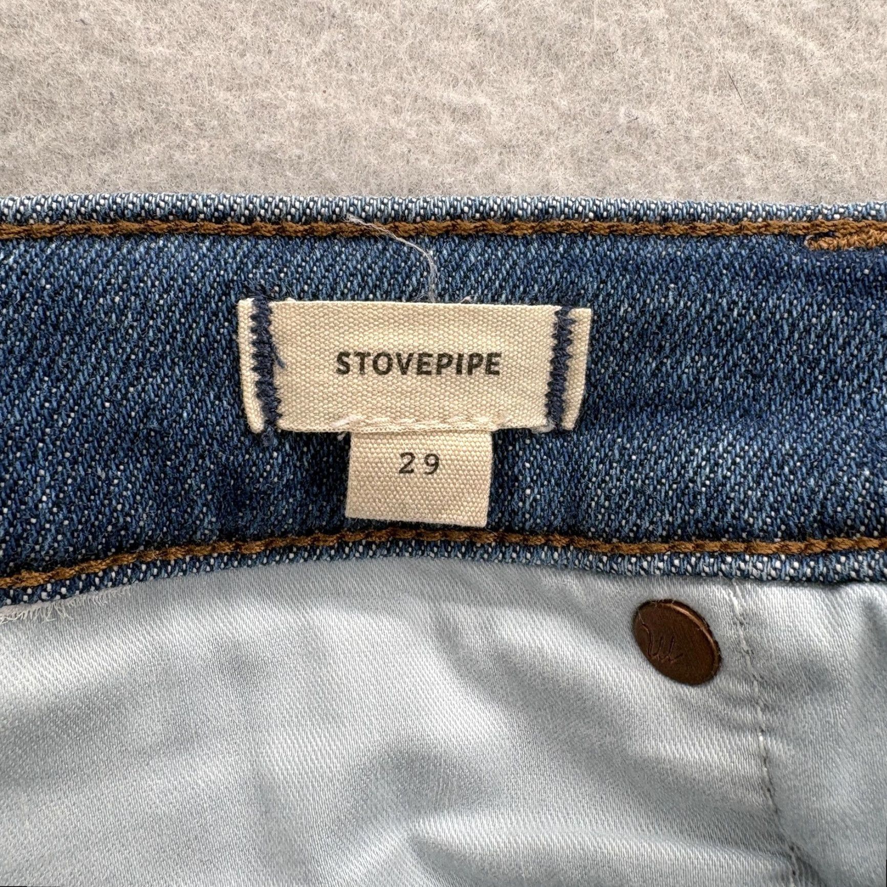 Madewell Madewell Jeans Womens 29 Blue Medium Wash High Rise Slim Stretch Denim Stovepipe Straight 5-Pocket Size 29" - 4 Thumbnail
