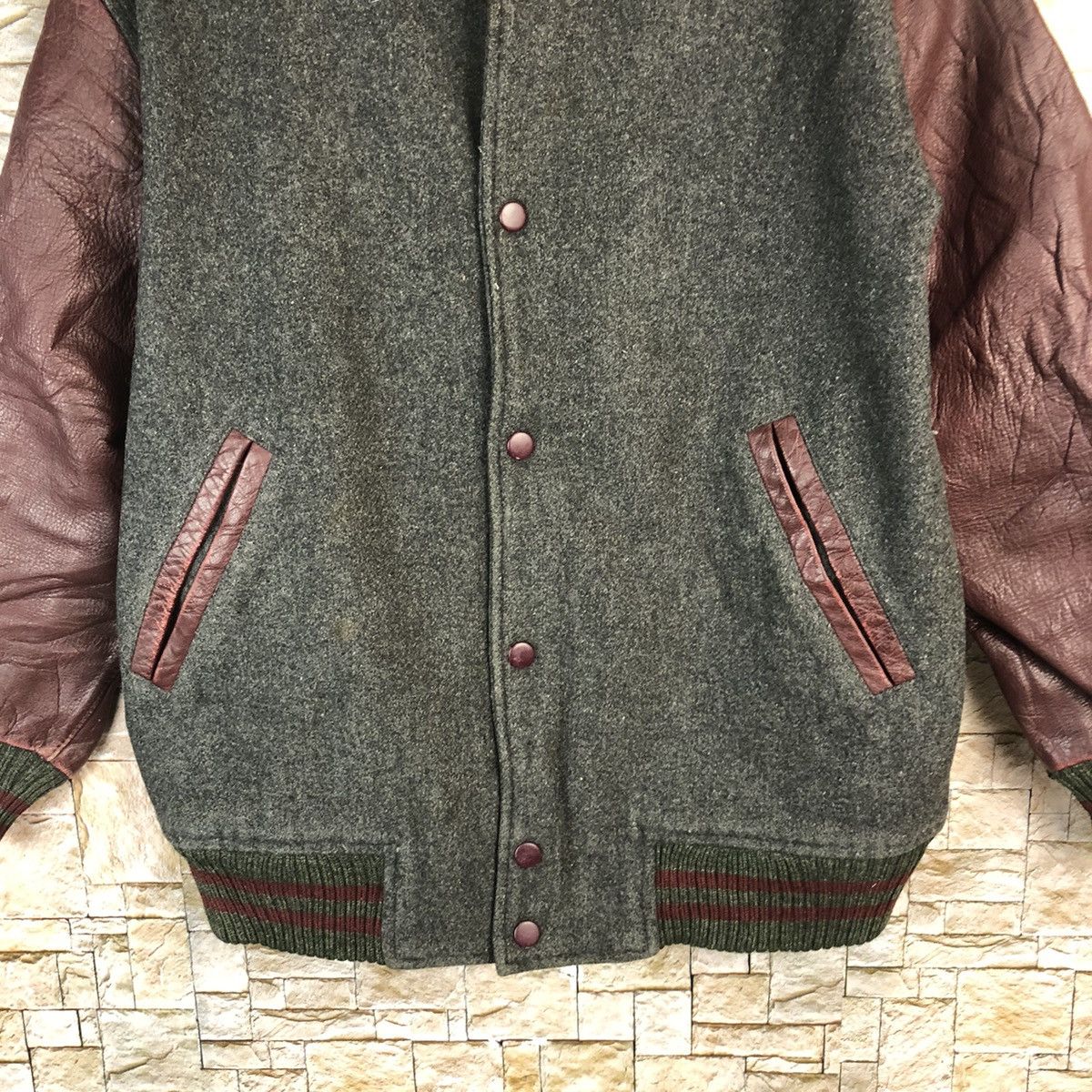 Japanese Brand Japanese Brand Maroon Bombers varsity Jacket #A826 Size US M / EU 48-50 / 2 - 6 Thumbnail