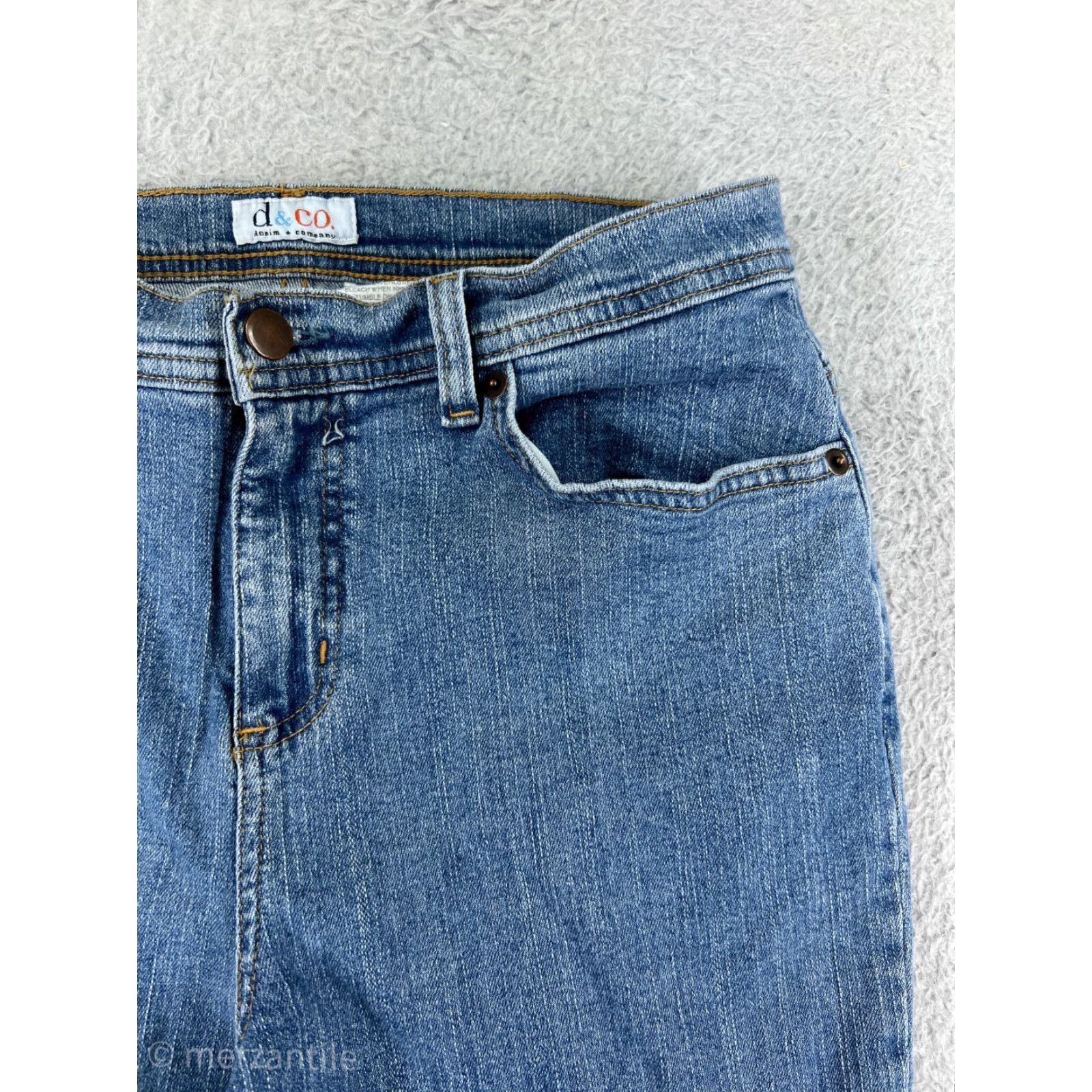 Vintage D&Co Jeans Womens 8 Capri Low Rise Blue Denim Medium Wash Cotton Blend 5-Pocket Size 30" / US 8 / IT 44 - 6 Thumbnail