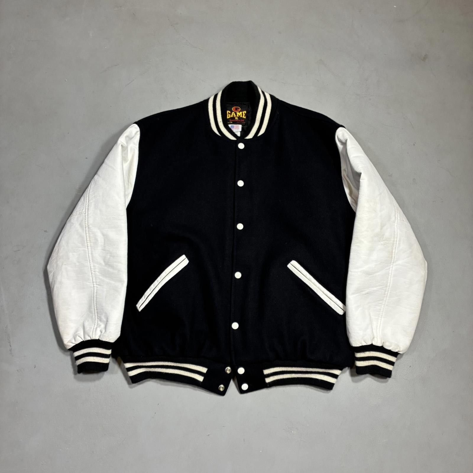The Game VTG 90s Game Sportswear Varsity Jacket XL Black & White Size US XL / EU 56 / 4 - 1 Thumbnail
