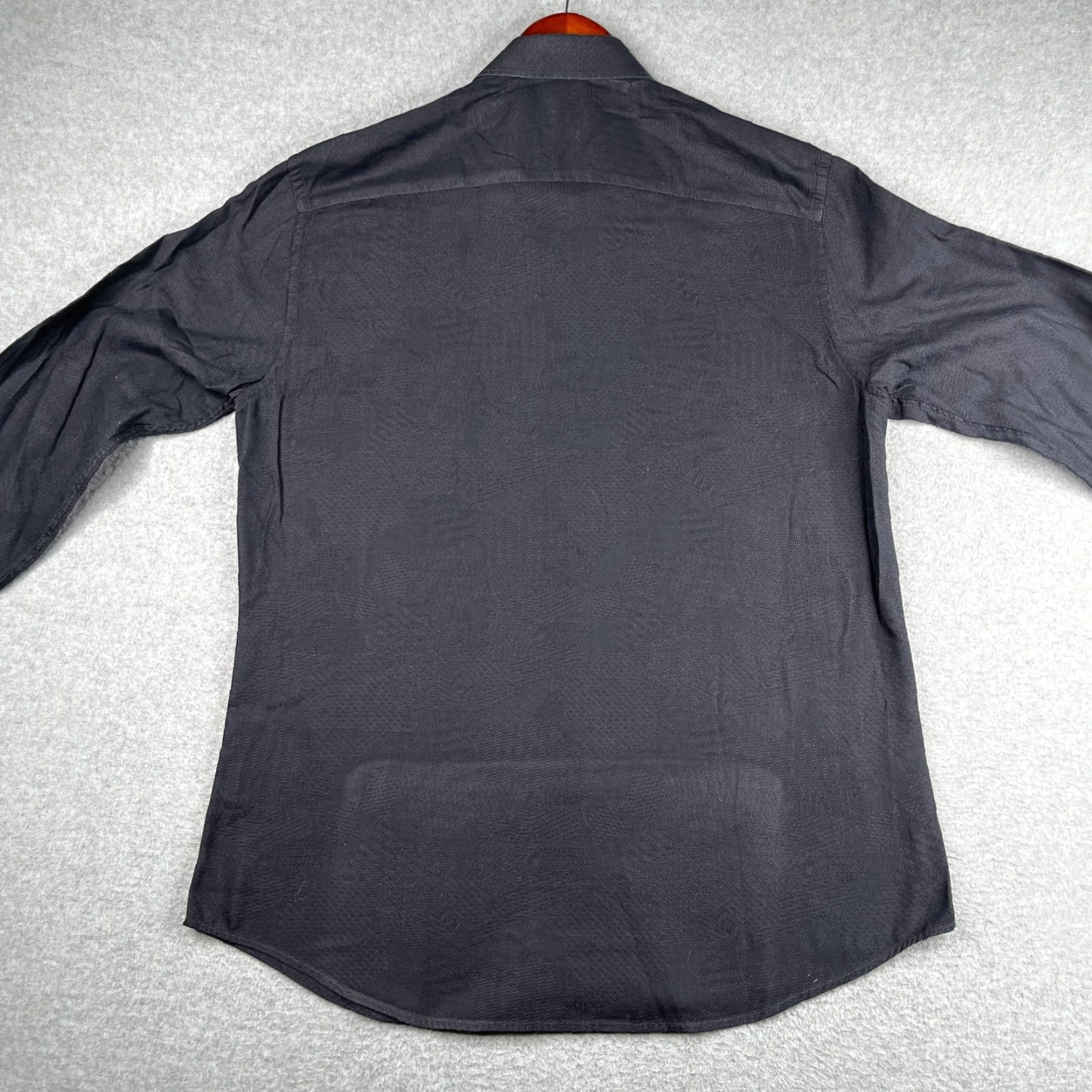 BUGATCHI BUGATCHI Shaped Fit Shirt Large Gray Button-Up Long Sleeve Mens Size US L / EU 52-54 / 3 - 5 Thumbnail