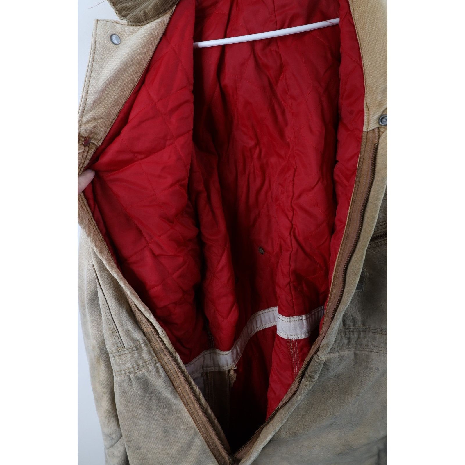 Carhartt Vintage 80s Carhartt Thrashed Quilted Canvas Coveralls Size US 40 / EU 56 - 14 Thumbnail