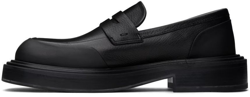 Salvatore Ferragamo o1s1rm0725 Square-Toe Leather Loafers in Black Size US 7 / EU 40 - 3 Thumbnail