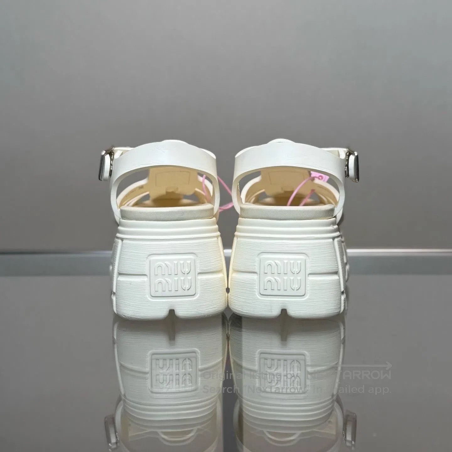 Miu Miu MIU MIU Beige Platform Roman Sandals. Size US 5 / IT 35 - 4 Thumbnail