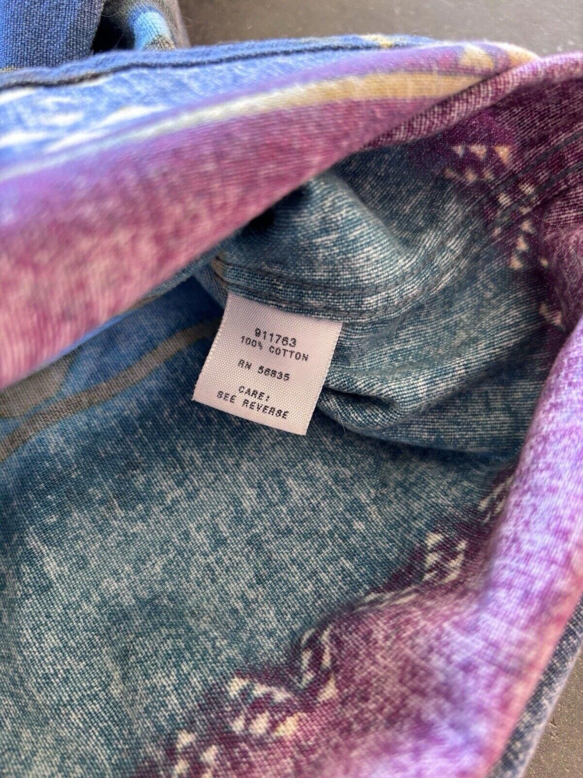 Cabelas × Vintage Cabelas Blue Aztec Striped Chamois Flannel Shirt Women Large Size L / US 10 / IT 46 - 9 Thumbnail