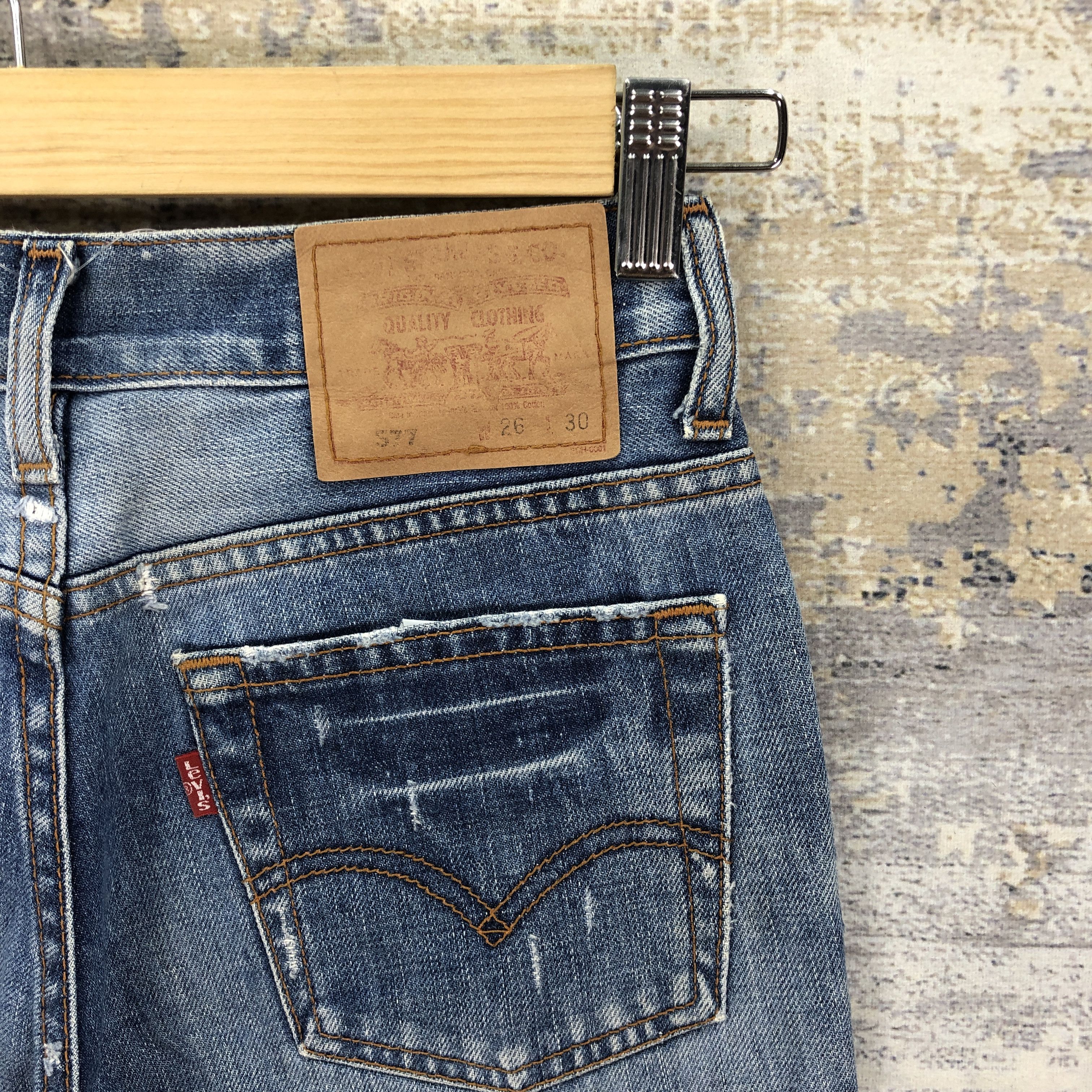 Levi's Vintage 90's Levis 577 Flare Faded Jeans Levis Bootcut Denim Size 26" / US 2 / IT 38 - 5 Thumbnail