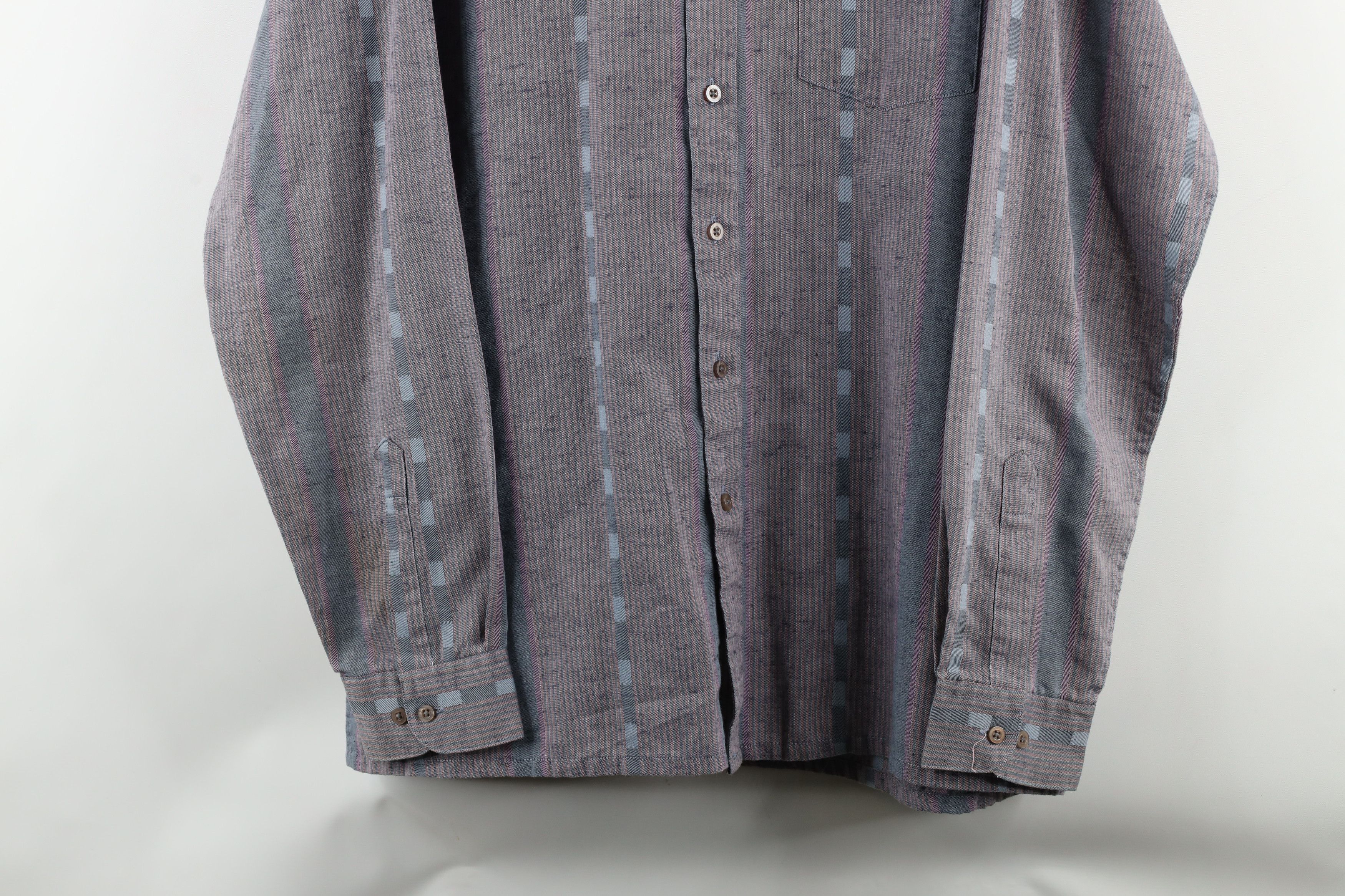 Vintage Vintage 90s Streetwear Block Collared Button Shirt Pink Size US XL / EU 56 / 4 - 3 Thumbnail
