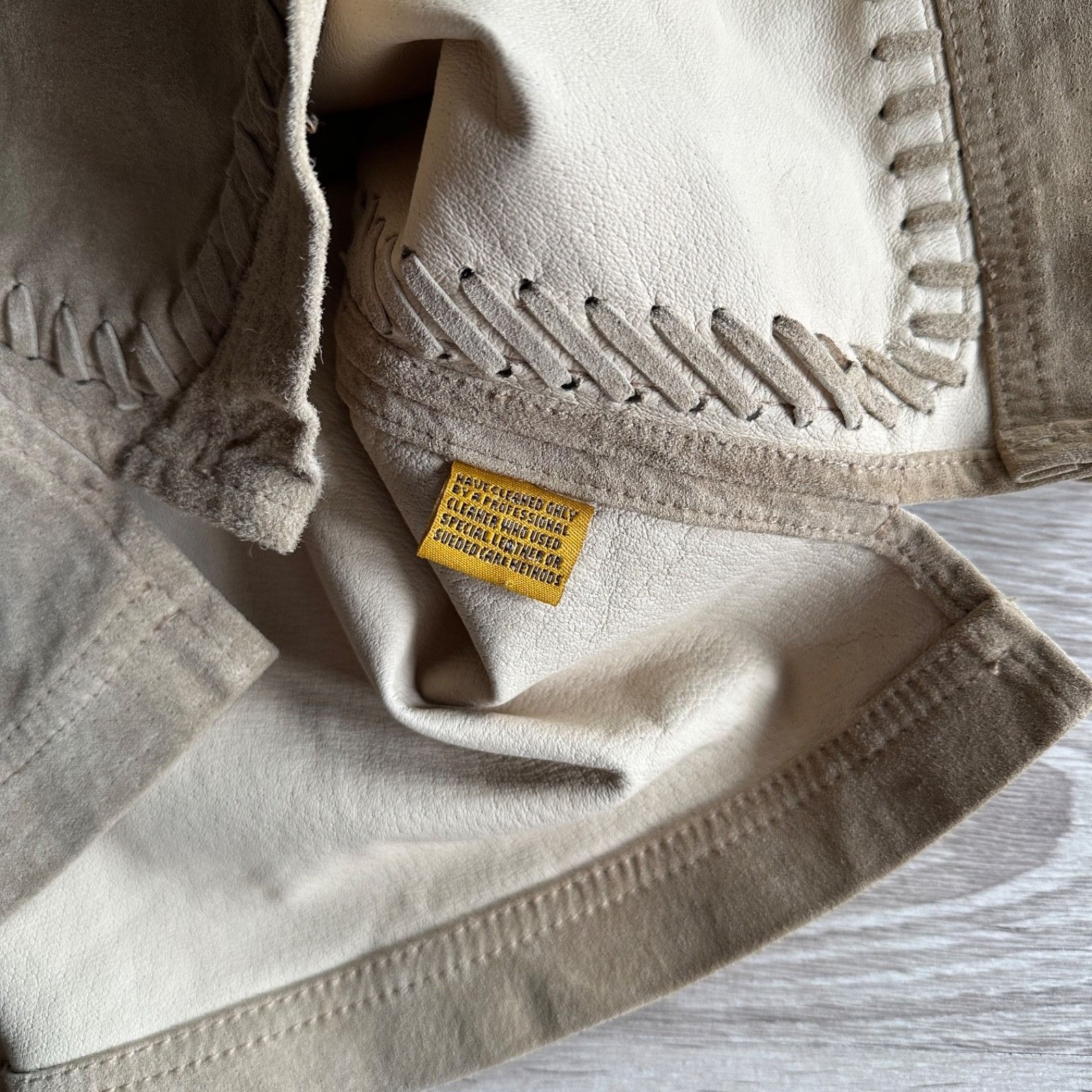 Leather Workers for Freedom Suede Leather Whipstitch Jacket 9433AC Size S / US 4 / IT 40 - 4 Thumbnail