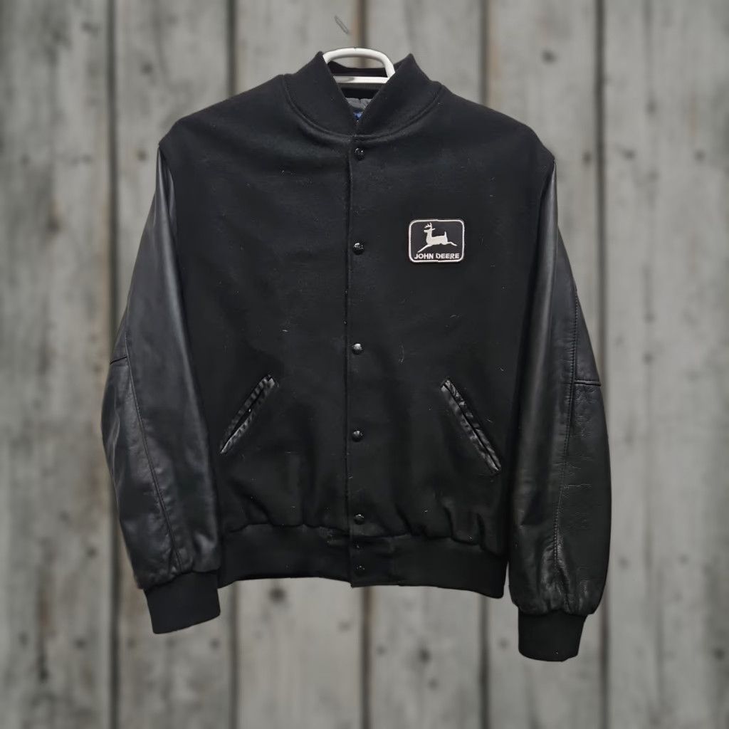 Vintage VINTAGE Halloway Jacket Leather Farm Trucker Jean Jacket Mens L Black Full Zip Patched Embroidery Size US L / EU 52-54 / 3 - 1 Thumbnail