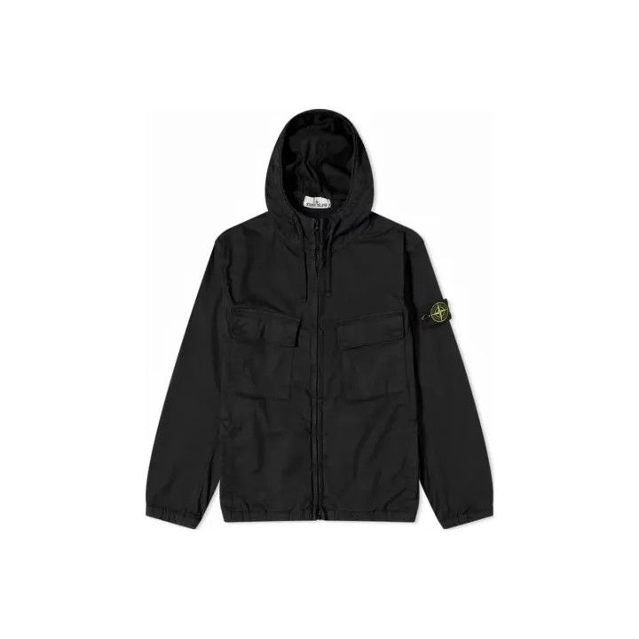 Stone Island Stone Island Black Hooded Jacket Size US XL / EU 56 / 4 - 1 Thumbnail