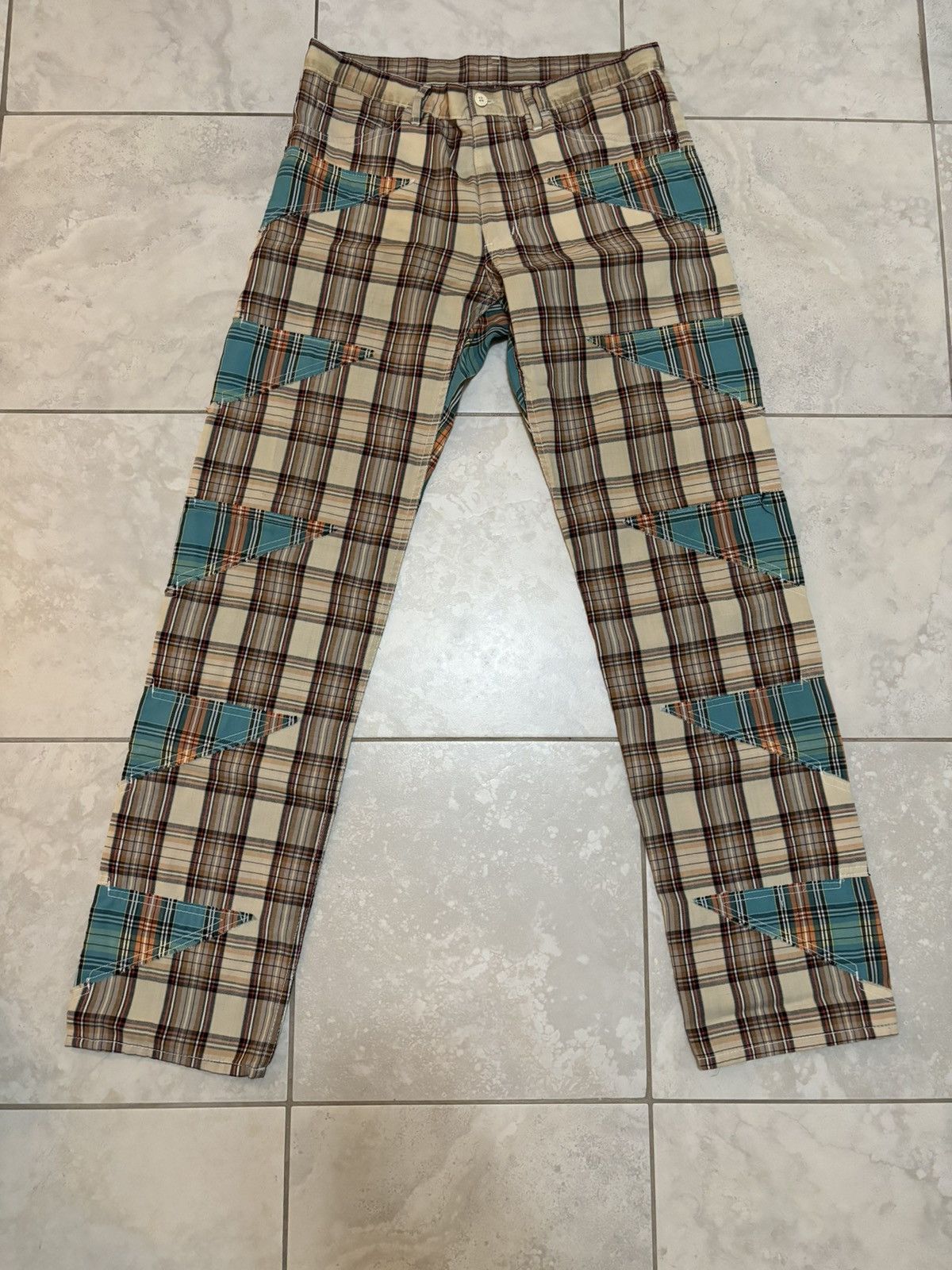 Comme des Garcons Rare Comme des Garcons Plaid Patchwork Pants Size US 32 / EU 48 - 2 Thumbnail