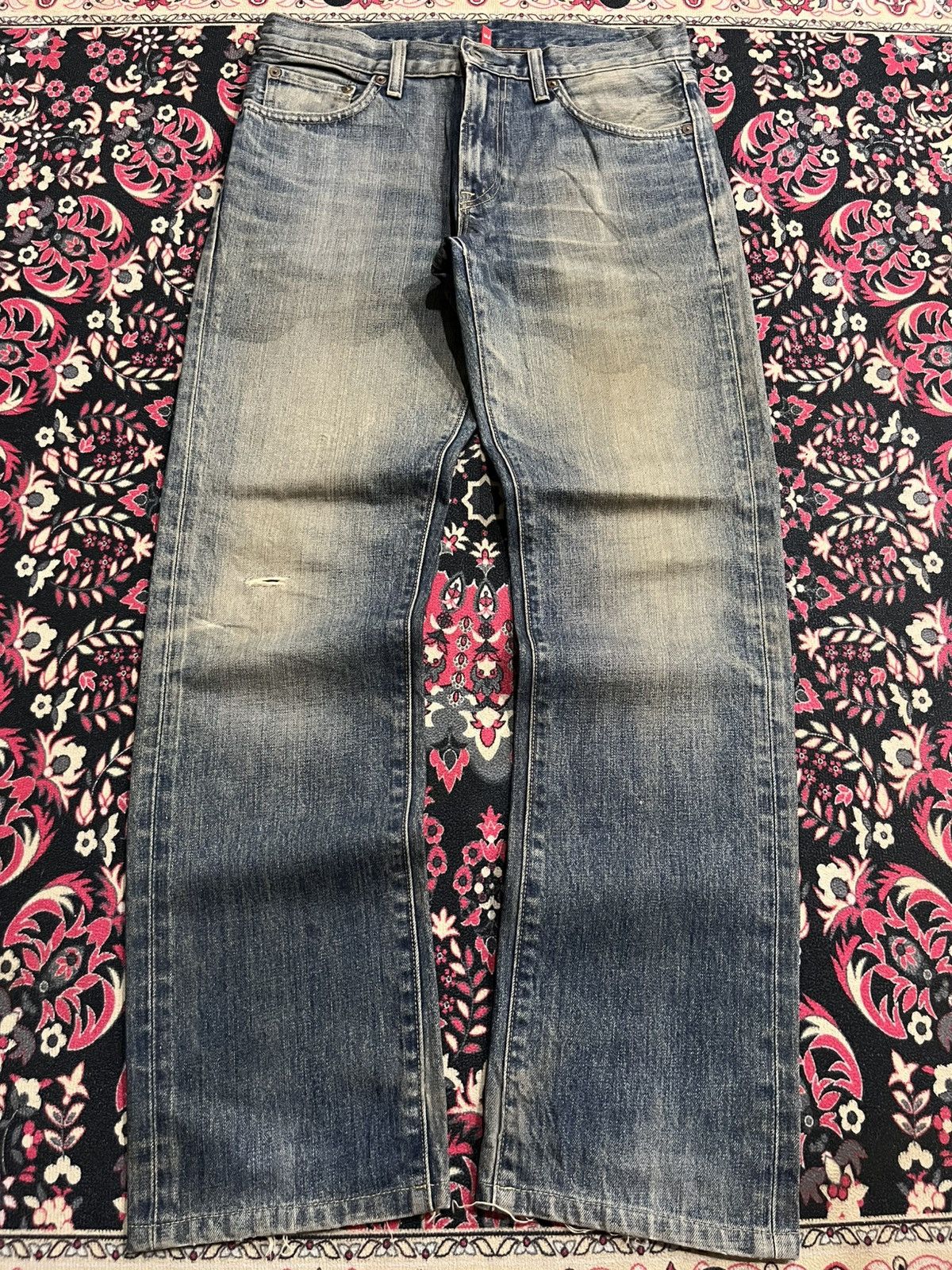 Vintage Uniqlo UJ Blue Faded Washed Straight Leg Jeans