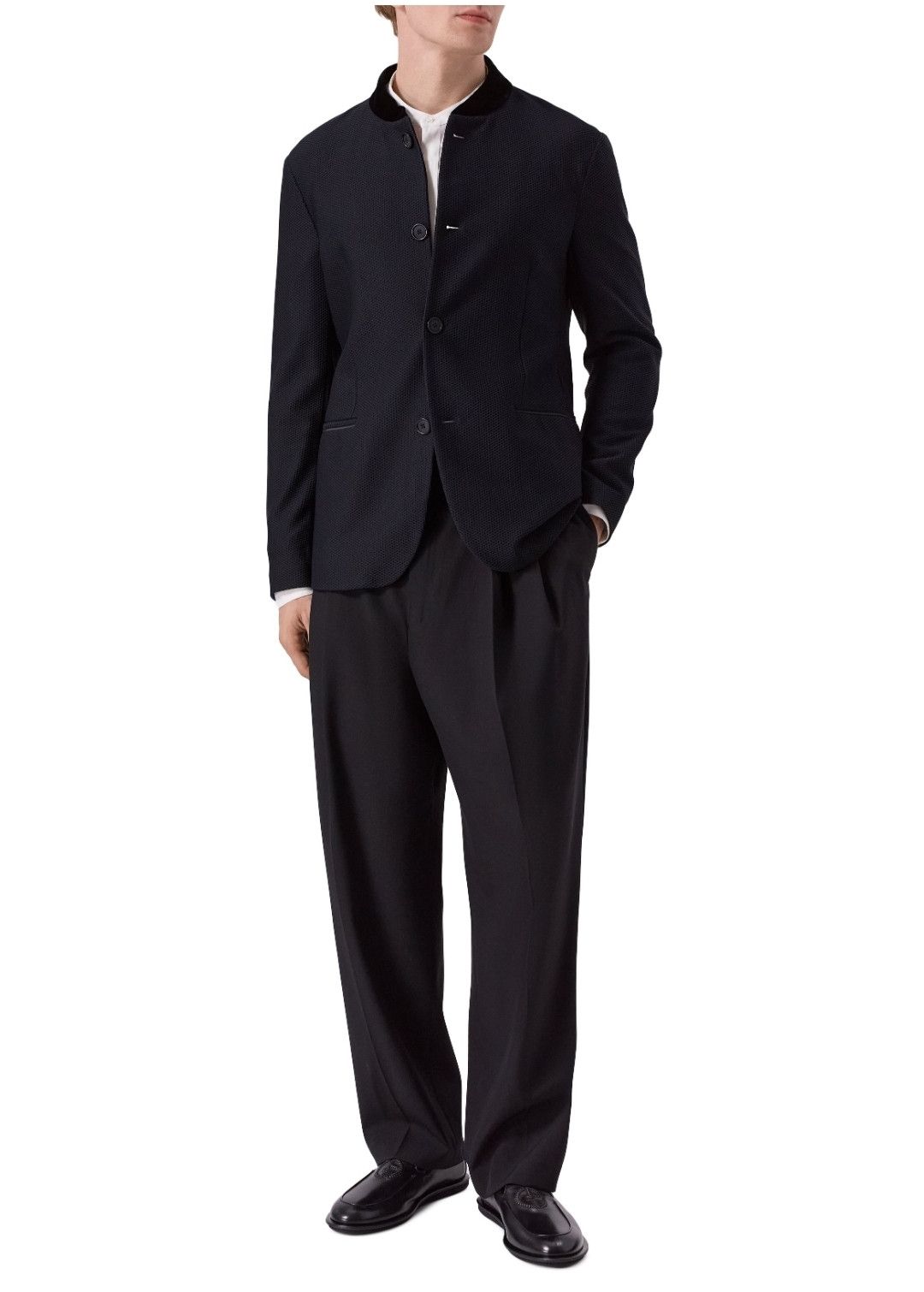 Giorgio Armani Giorgio Armani - Stand Collar Jacket - Navy Size US M / EU 48-50 / 2 - 7 Thumbnail