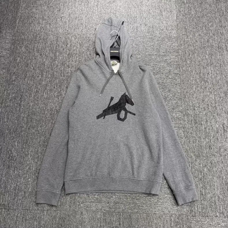 Hermes Hermes Faux Leather Hooded Sweatshirt Size US L / EU 52-54 / 3 - 1 Thumbnail