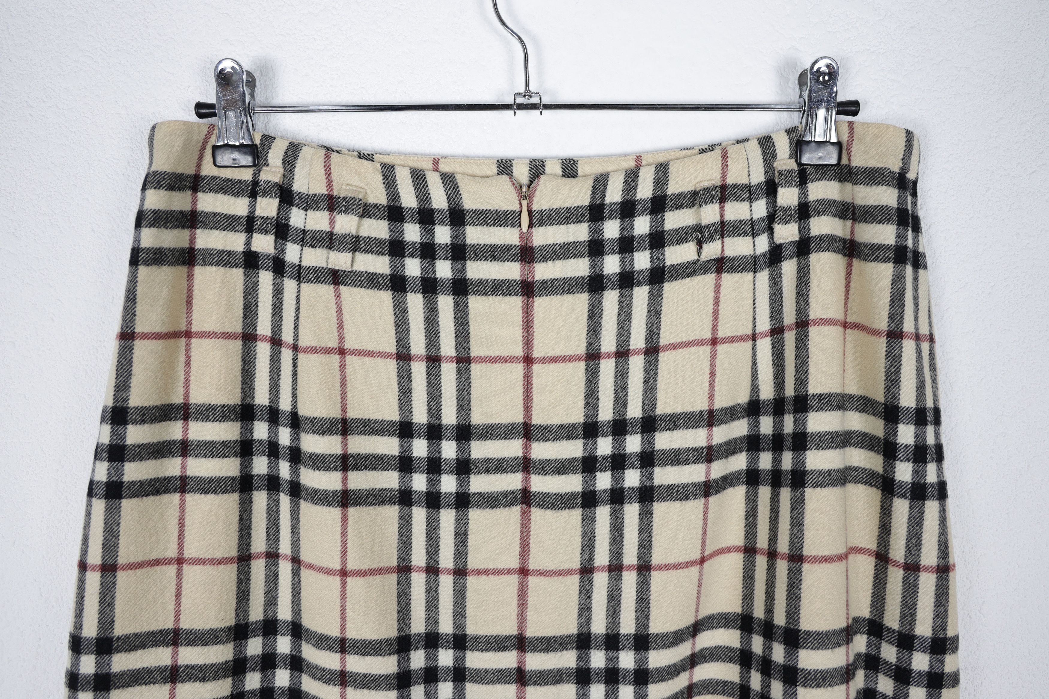 Burberry × Burberry Prorsum Vintage Burberry Beige Check Wool Skirt 90s Size 36" / US 14 / IT 50 - 5 Thumbnail