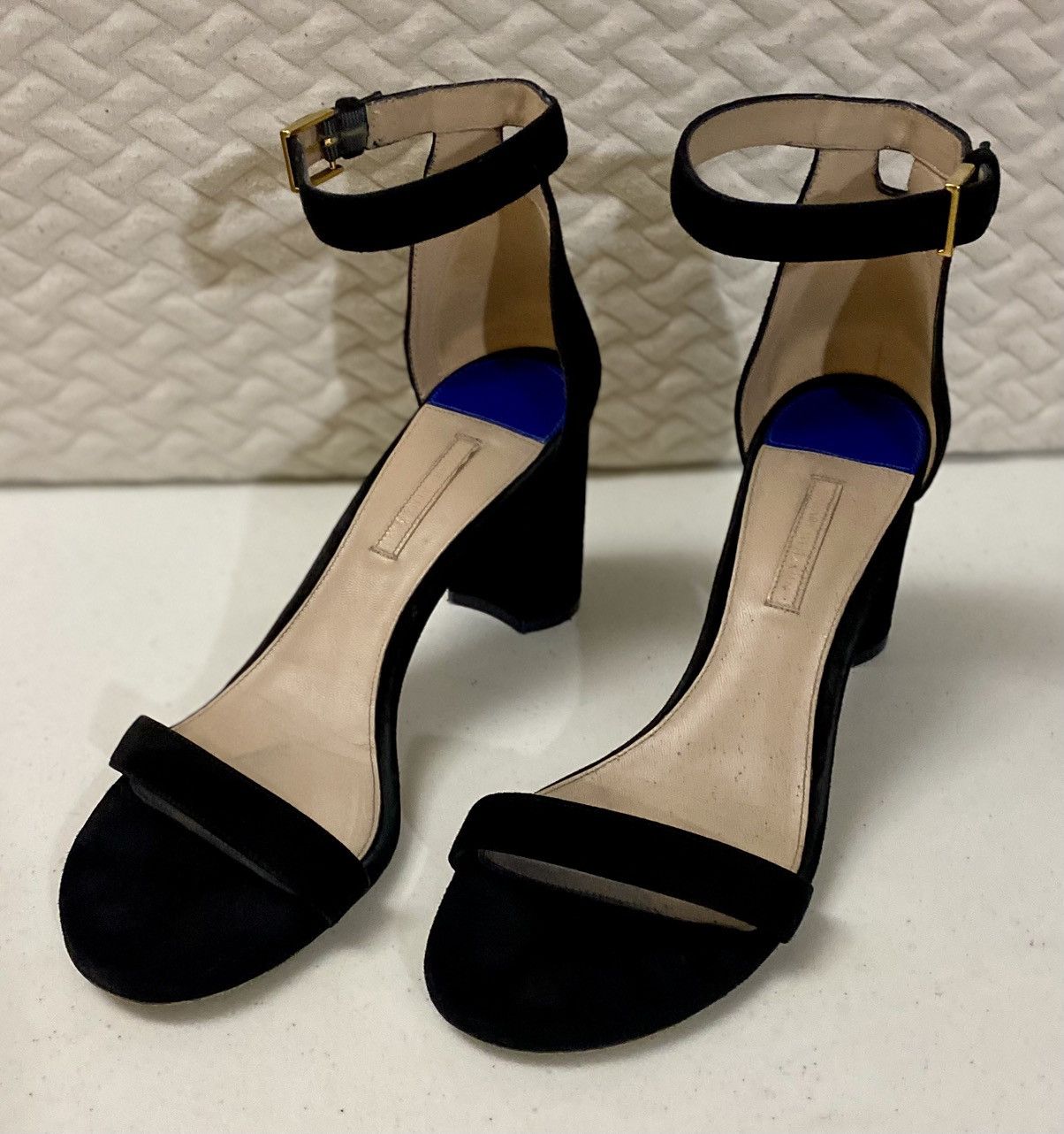 Stuart Weitzman Stuart Weitzman Black Suede 75LessNudist Sandals Heels 10 M Size US 10 / IT 40 - 3 Thumbnail