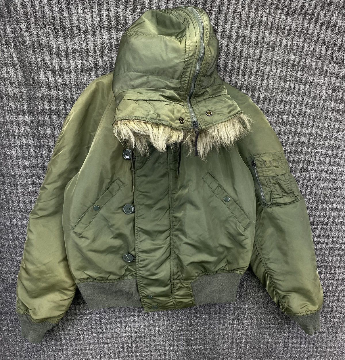 Alpha Industries Vintage Alpha Industries N-2B Attached Hood Flight Jacket Size US M / EU 48-50 / 2 - 3 Thumbnail