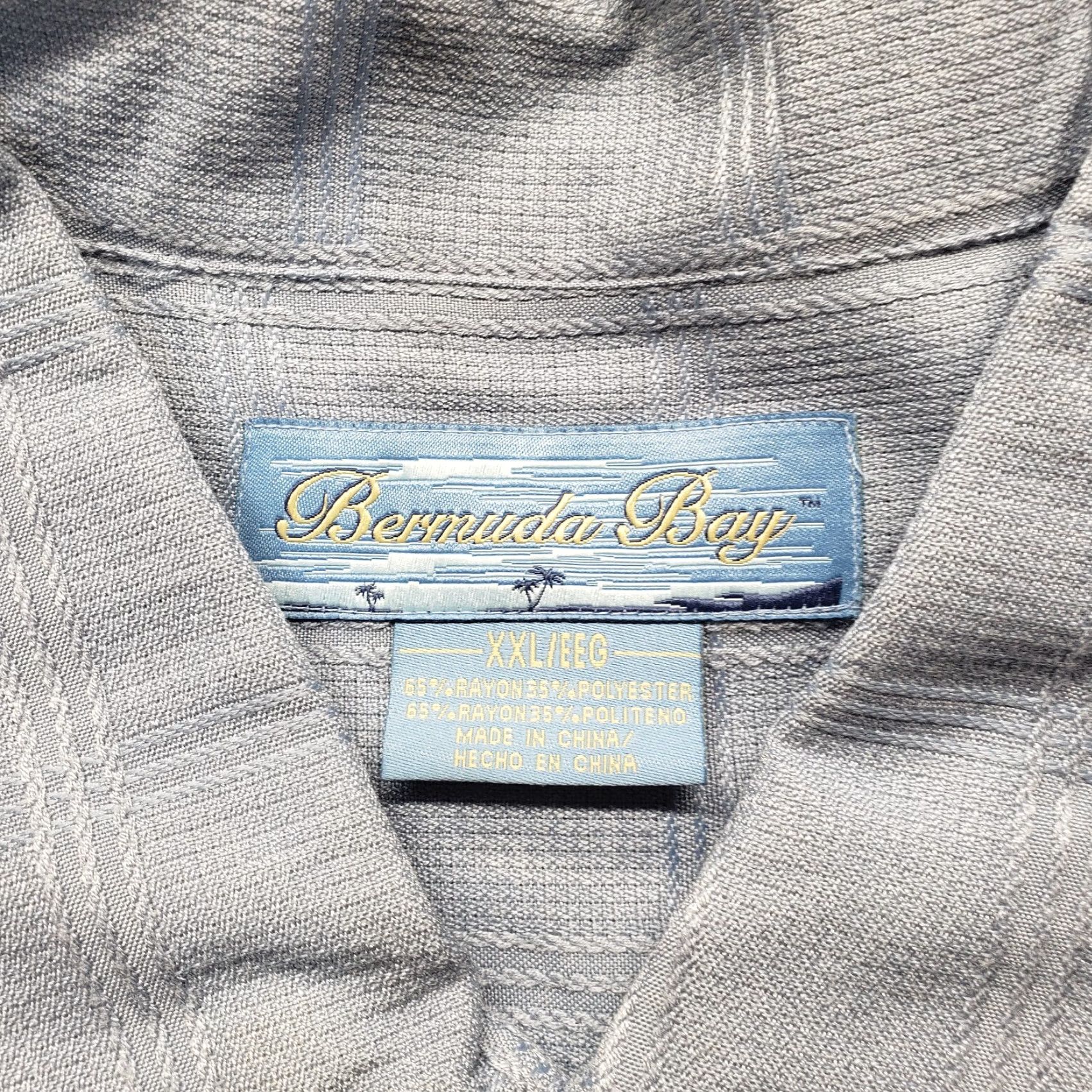 Vintage Bermuda Bay Shirt Adult 2XL Blue Floral Print Hawaiian Button-Up Pocket Casual Beach 70s 80s Logo Hawaii Size US XXL / EU 58 / 5 - 4 Thumbnail