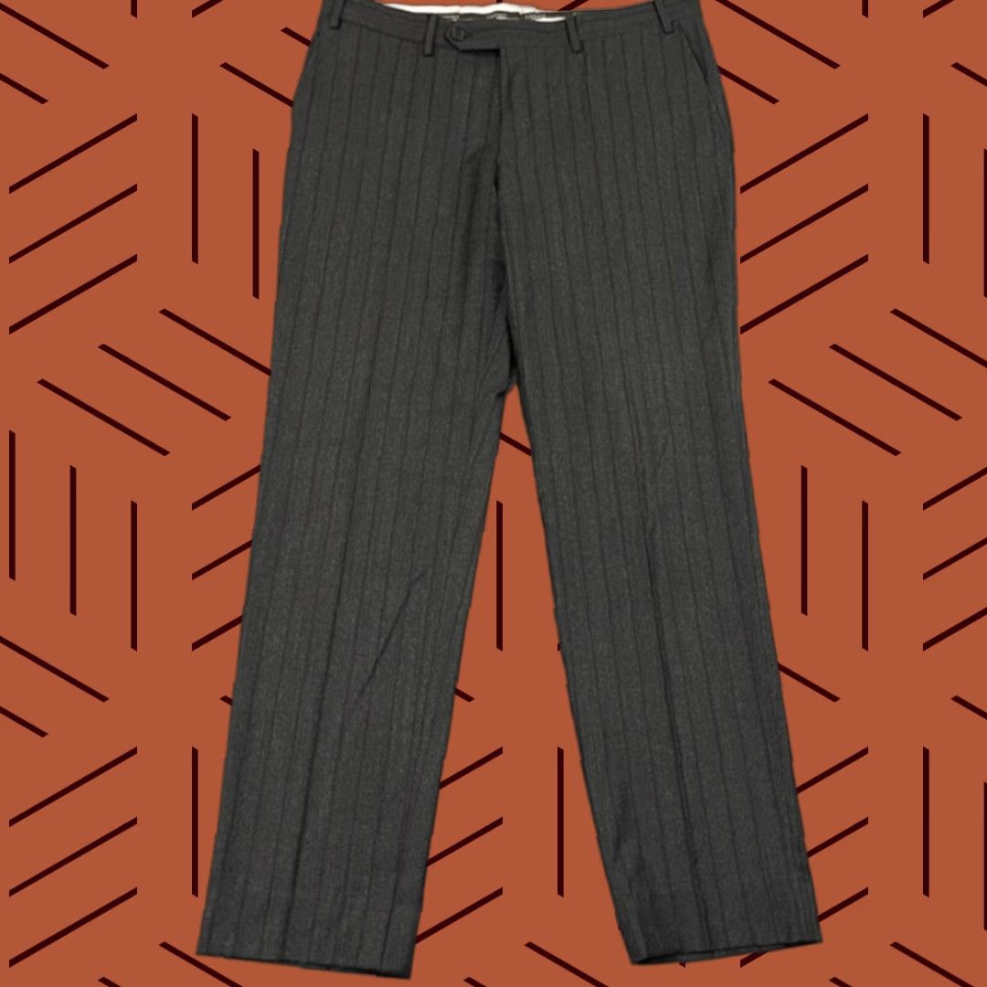 Canali Canali Dress Pants Mens 36x31 Gray Pleated Straight Wool Trousers Size US 36 / EU 52 - 1 Thumbnail