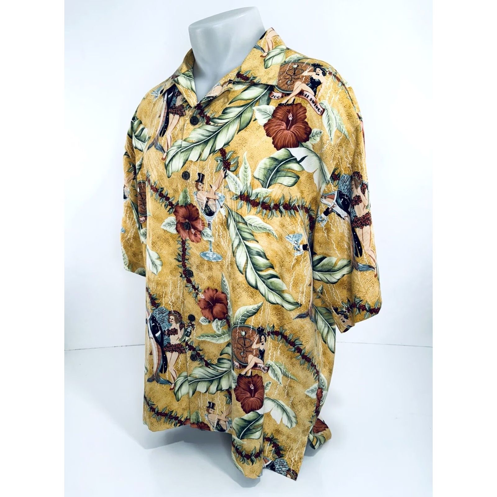 Tommy Bahama Tommy Bahama Shirt L Aloha Silk Multicolor Full Swing Hula Girl 2004 New Year Mens Size US L / EU 52-54 / 3 - 5 Thumbnail