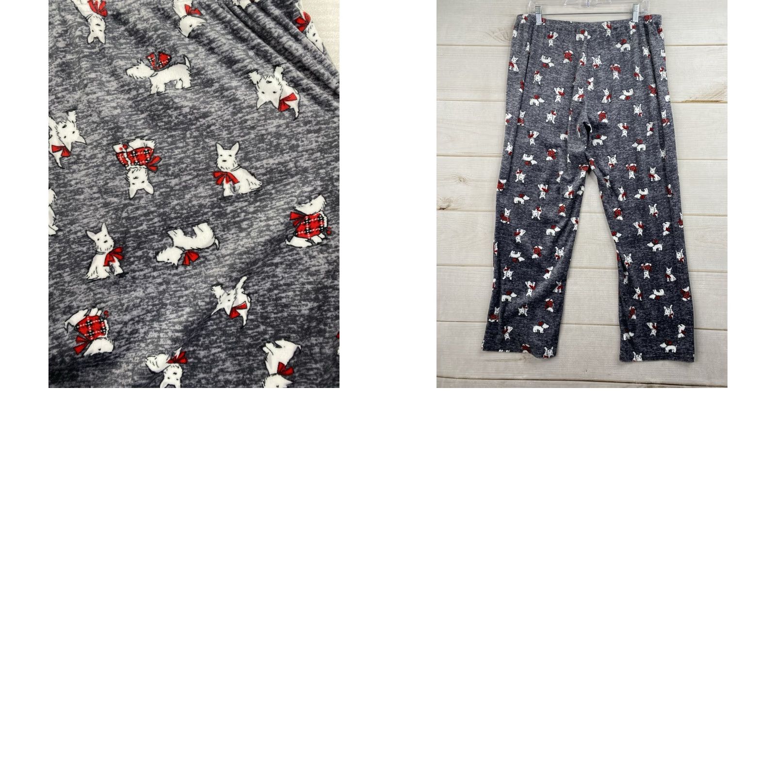 Vintage Sleep Sense Nautica Pajama Pants XL Red Scottie Dog Fleece Winter Women Size 40" / US 18 - 8 Thumbnail