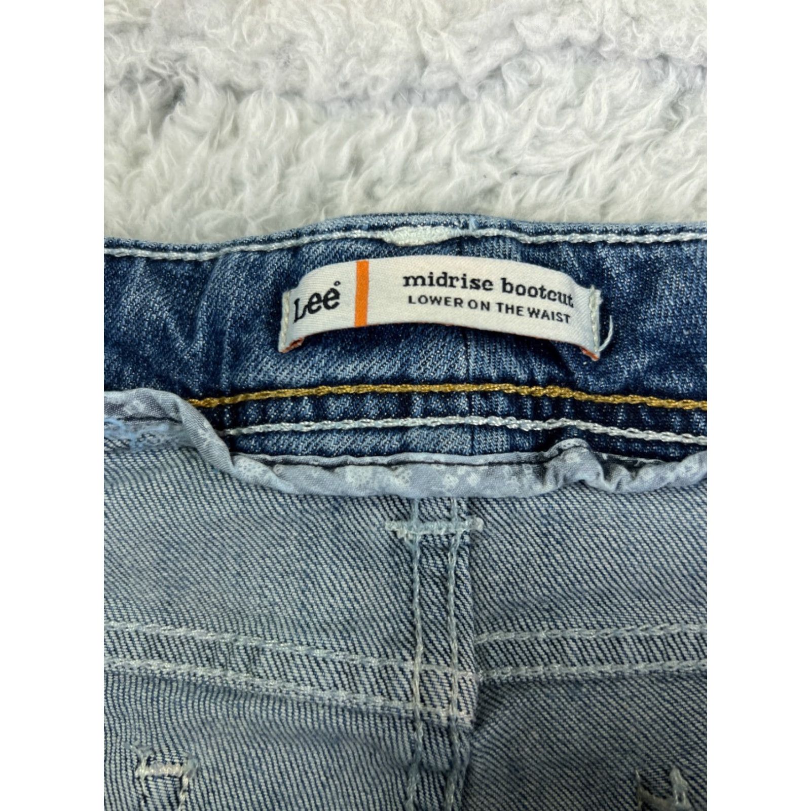 Lee Lee Jeans Women 12 Blue Denim Bootcut 30x30 Stretch Cotton Blend Regular Mid Rise Fall Spring Summer Men/Women? Size 34" / US 12 / IT 48 - 6 Thumbnail