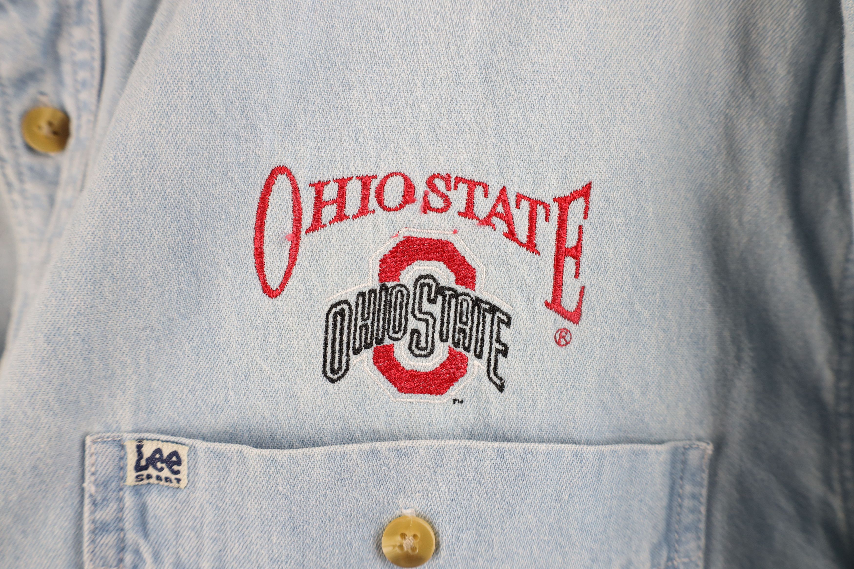 Vintage Vintage 90s Ohio State University Denim Jean Button Shirt Size US L / EU 52-54 / 3 - 4 Thumbnail