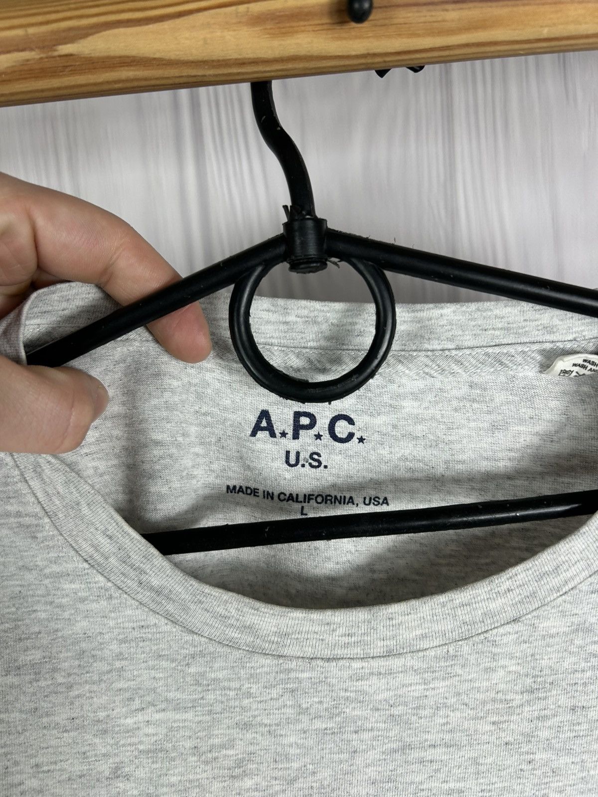 A.P.C. A.P.C. U.S. Gray T-Shirt Size L Size US L / EU 52-54 / 3 - 7 Thumbnail