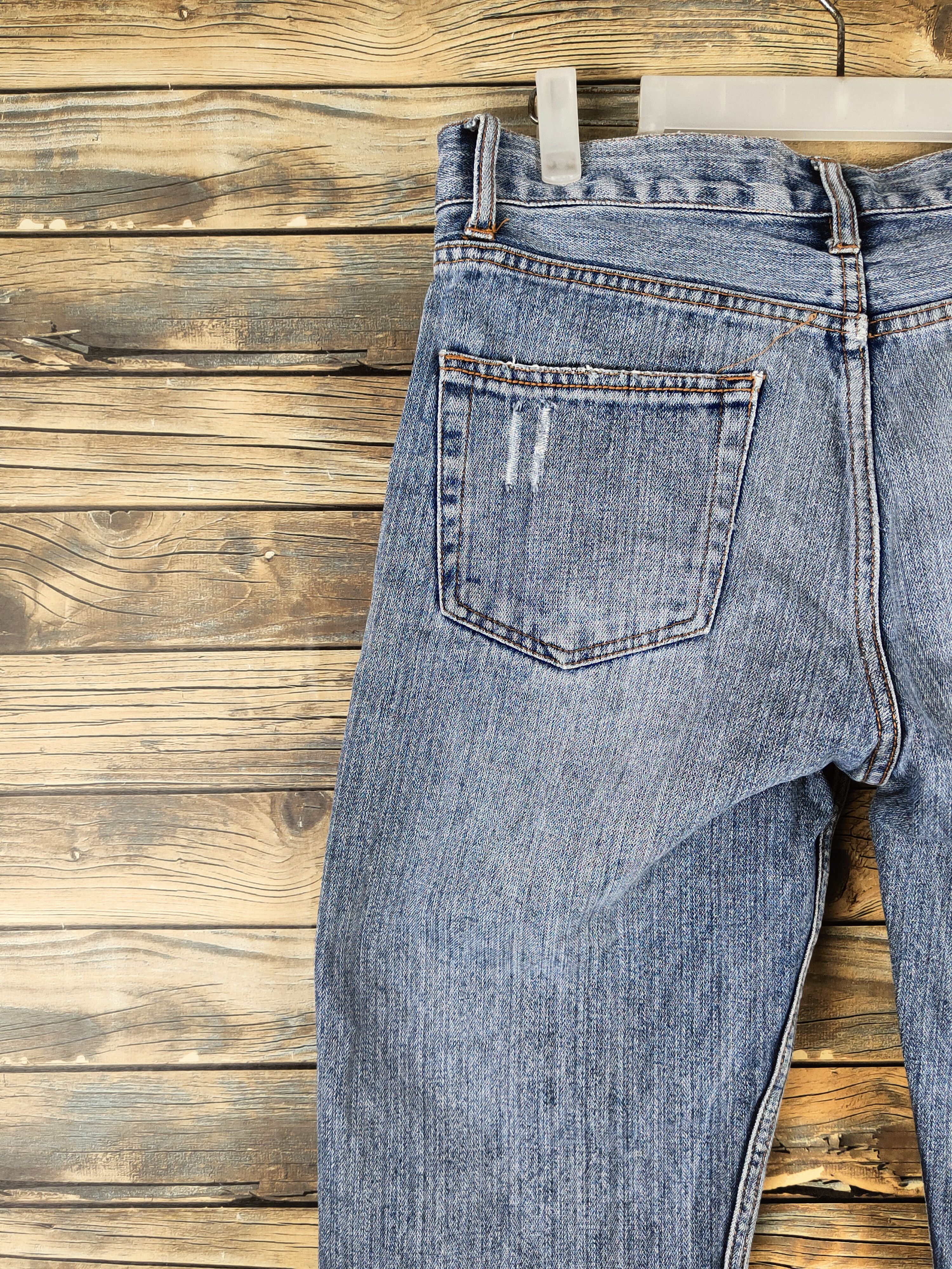Japanese Brand DL Nylaus Blue Distressed Ripped Jeans #46-104 Size US 32 / EU 48 - 9 Thumbnail