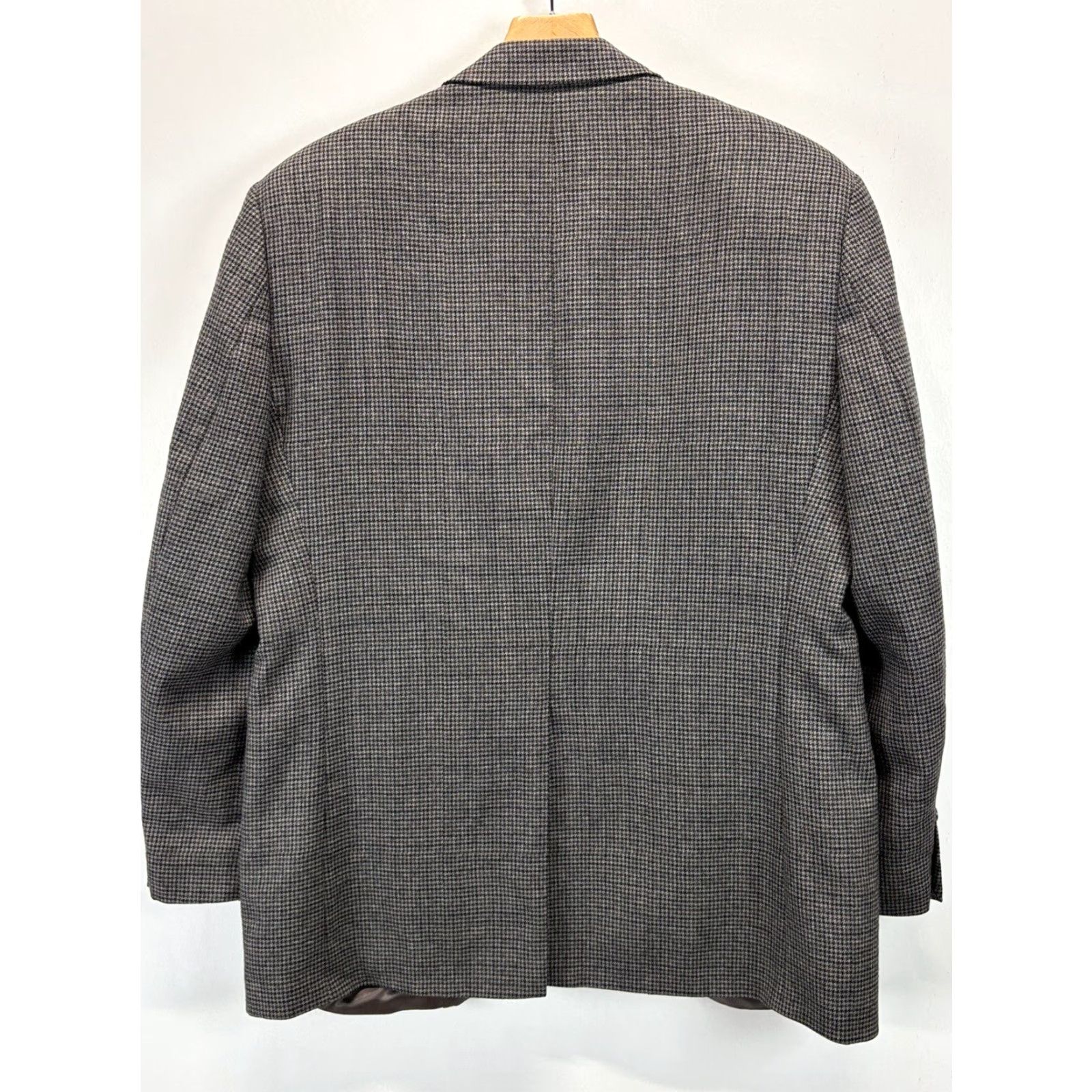 Ralph Lauren Lauren Ralph Lauren Blazer Sport Coat Men 42R Mini Houndstooth Wool Grey Career Coat Mens Size 42R - 2 Thumbnail