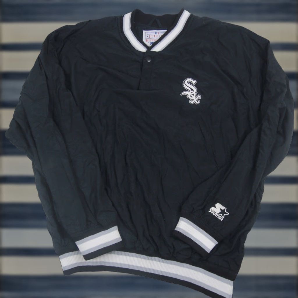 Starter VINTAGE Starter Chicago White Sox Mens Large Windbreaker Jacket Black Size US L / EU 52-54 / 3 - 1 Thumbnail