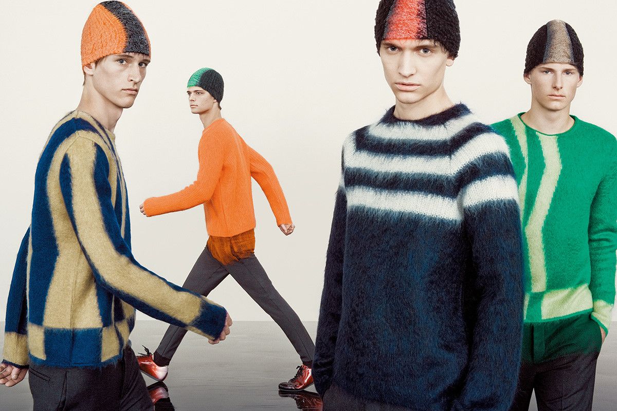 Prada Green Mohair Mohawk Beanie FW 2007