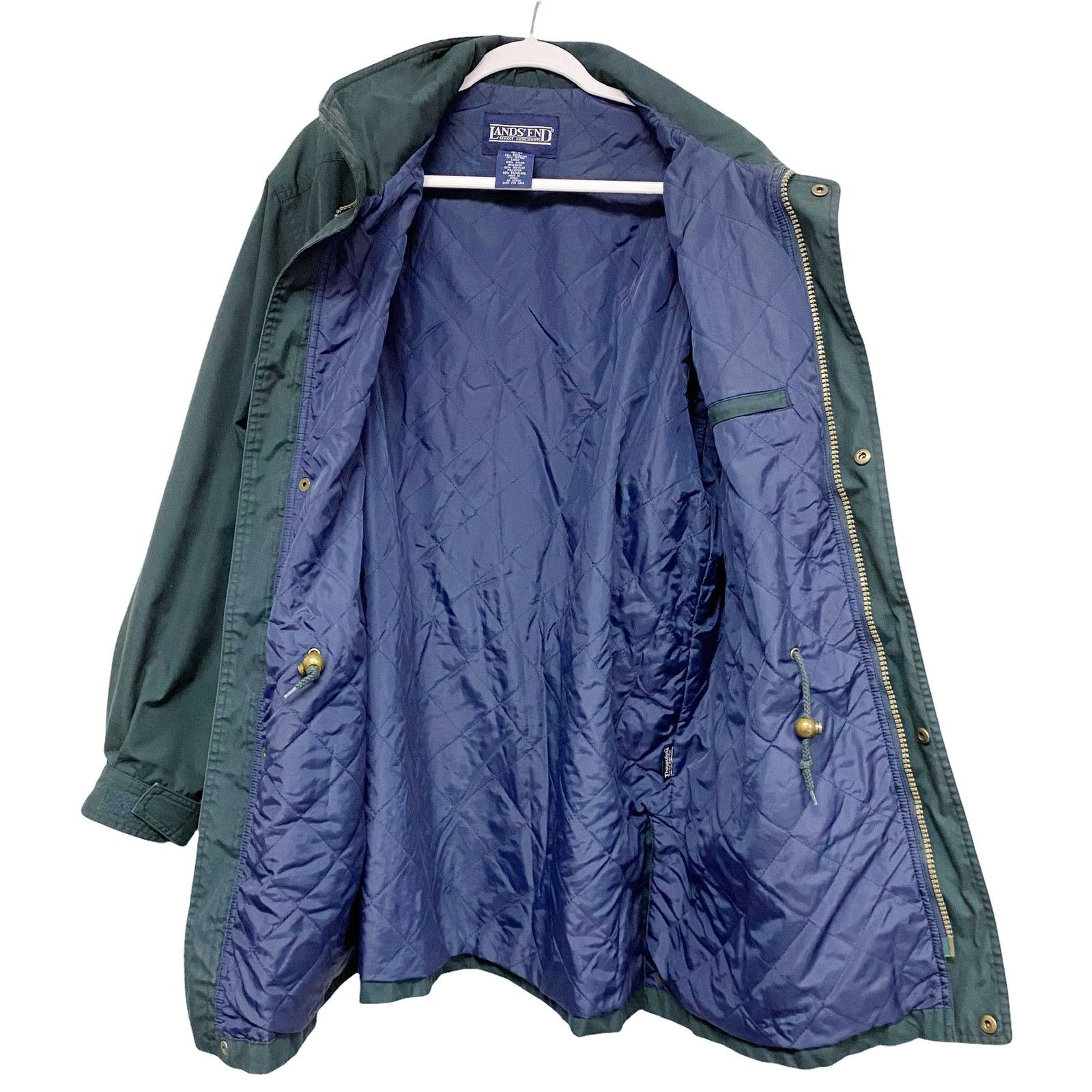Lands' End Vintage Lands End Green Quilted Parka Jacket Chore Coat Size US M / EU 48-50 / 2 - 2 Thumbnail