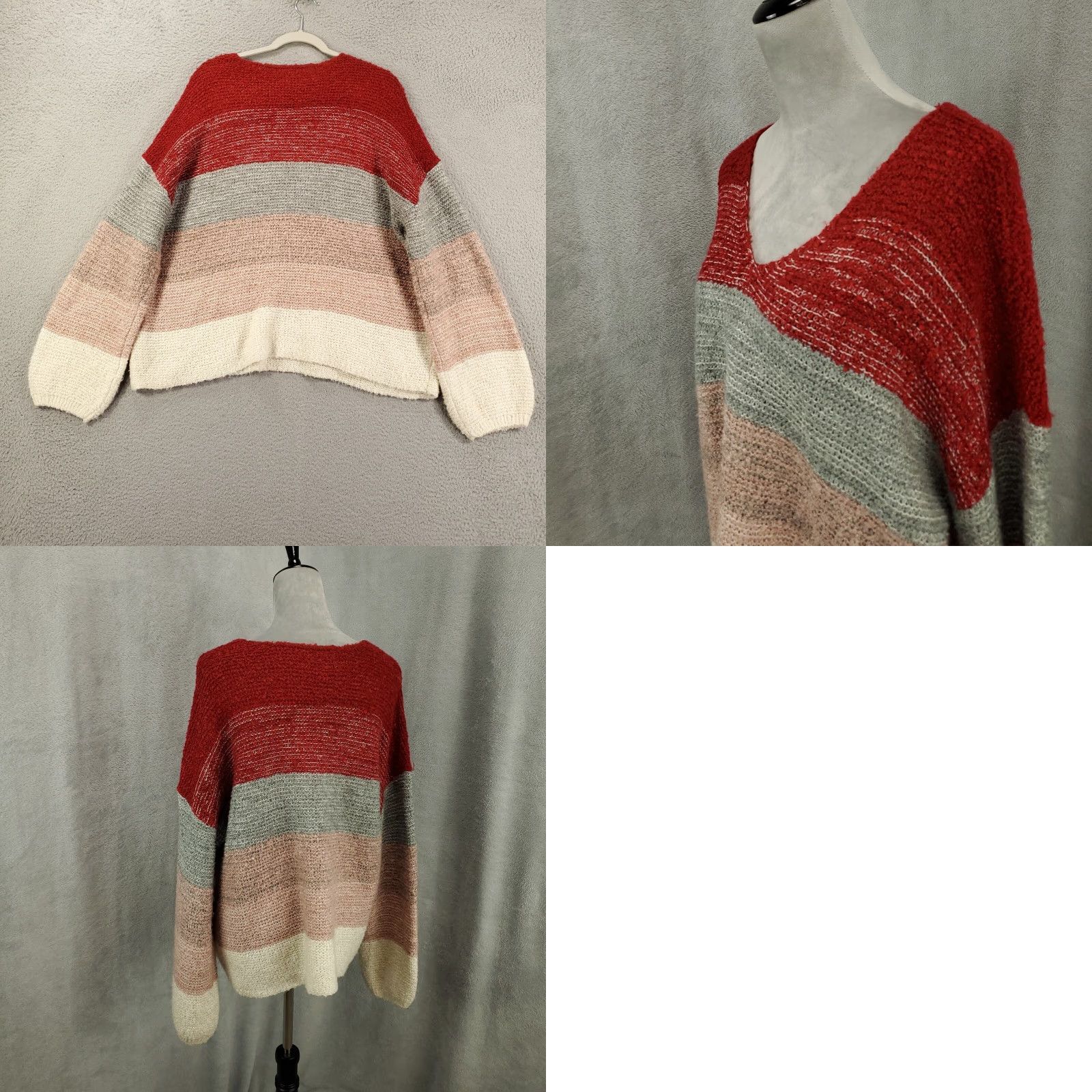Vintage Knox Rose Sweater Women’s XXL Balloon Sleeve Slouchy Soft Cozy Fall Earth Tones Knit Acrylic Polyester Casual Pullover Size XXL / US 16-18 / IT 52-54 - 8 Thumbnail