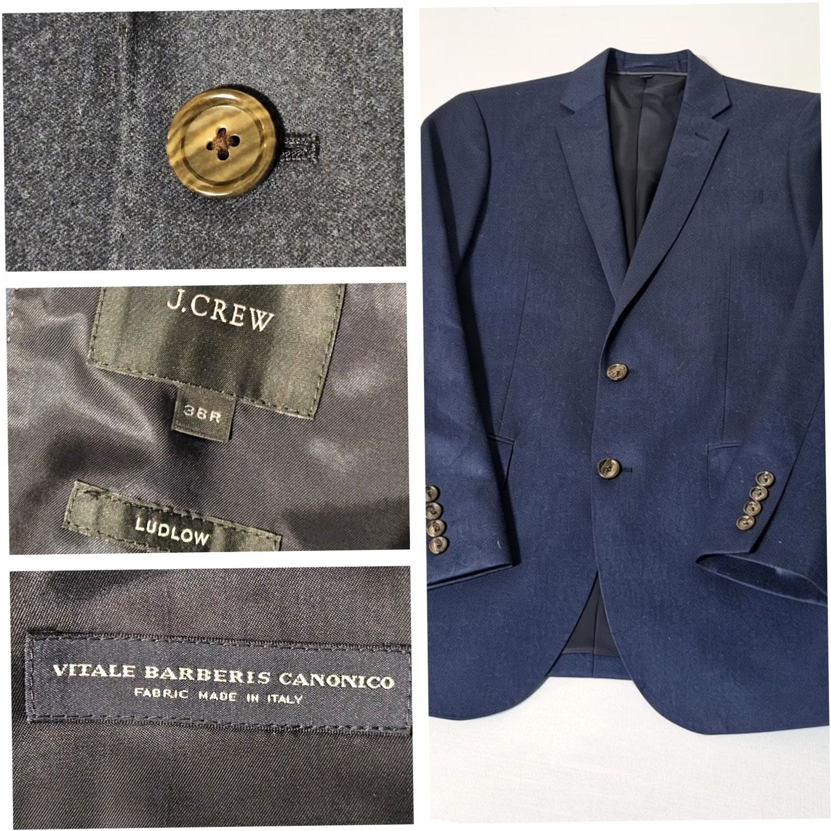 J.Crew J. Crew Ludlow Blazer Vitale Barberis Wool Suit Jacket Mens 36R Navy Size 36R - 2 Thumbnail
