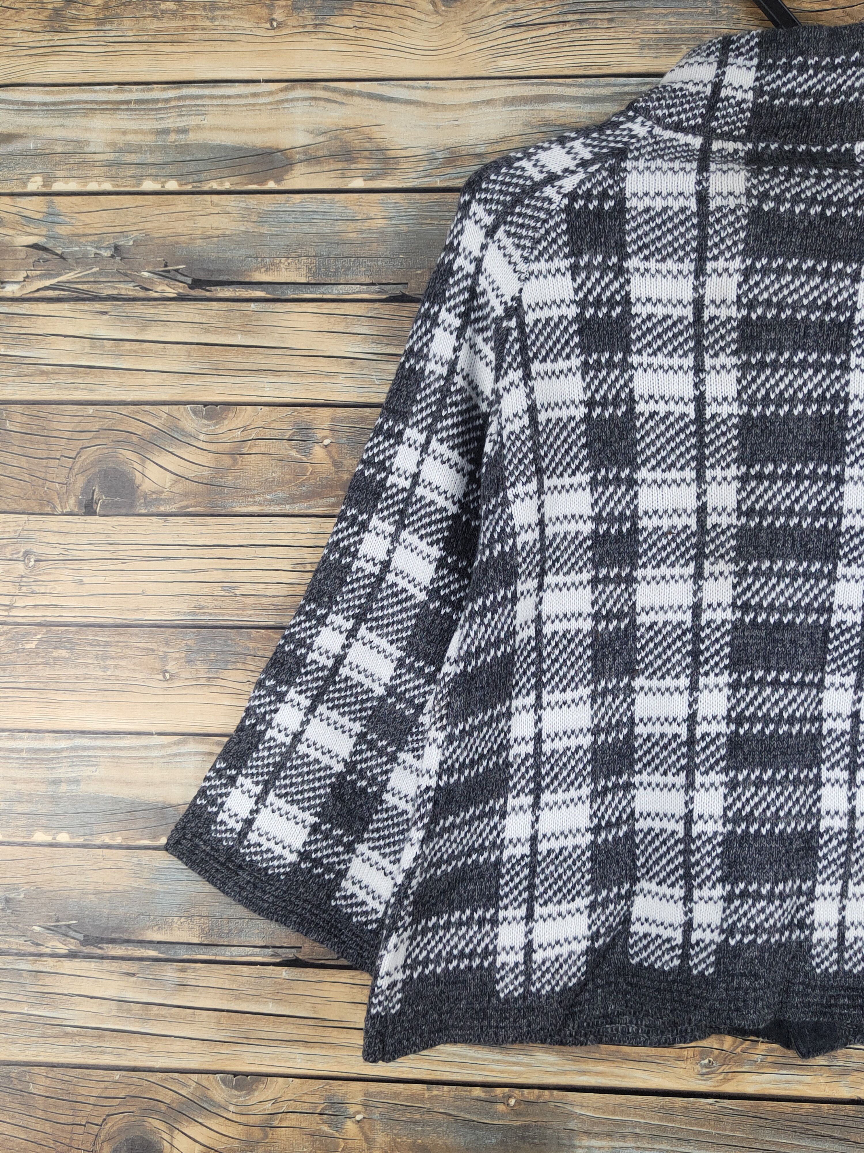Japanese Brand Gene Luxue Black White Knitwear Cardigan #W1228 Size M / US 6-8 / IT 42-44 - 8 Thumbnail
