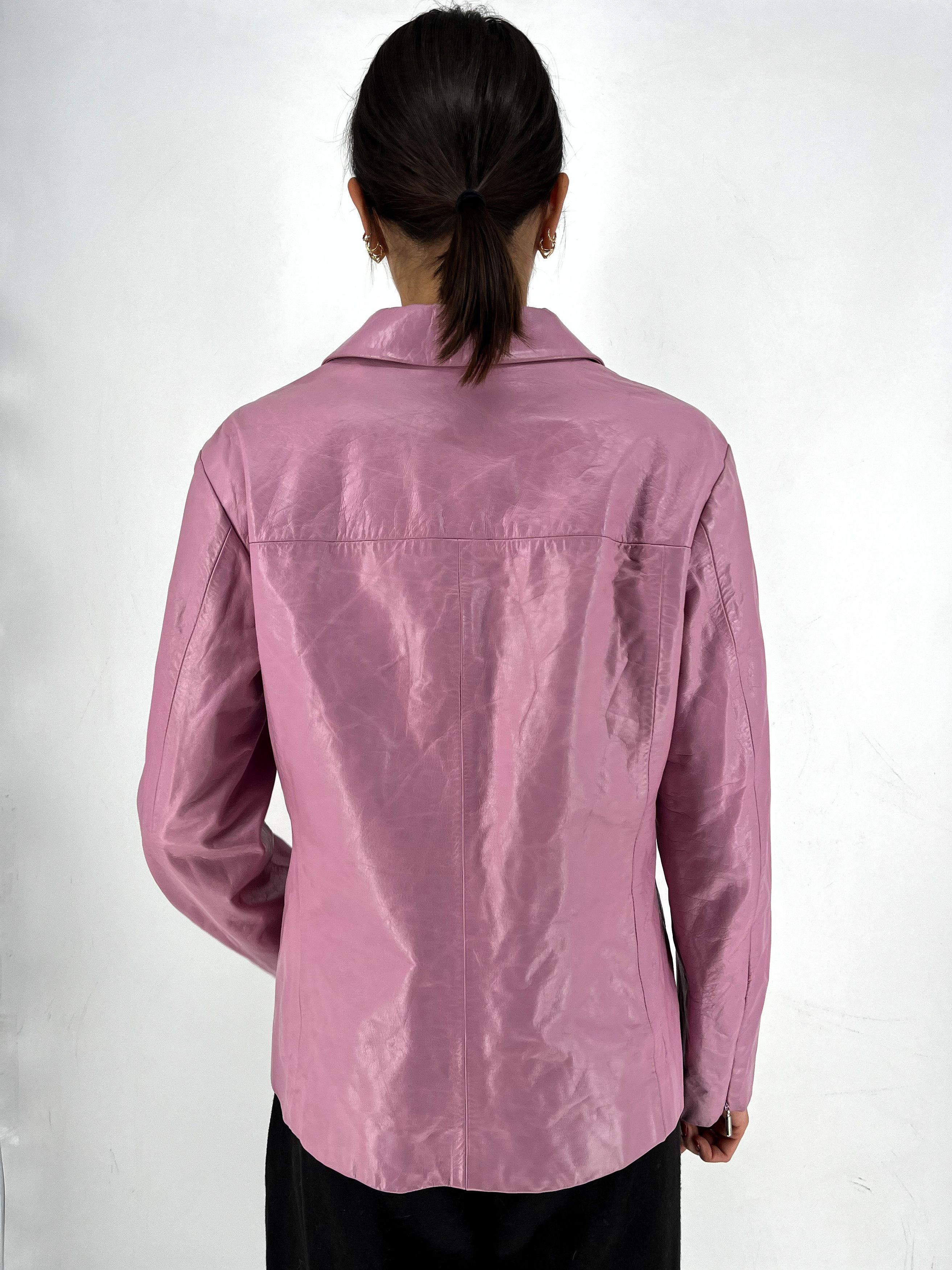 Laurel Leather biker jacket Laurel Pink size 38FR in Leather Size XS / US 0-2 / IT 36-38 - 8 Thumbnail