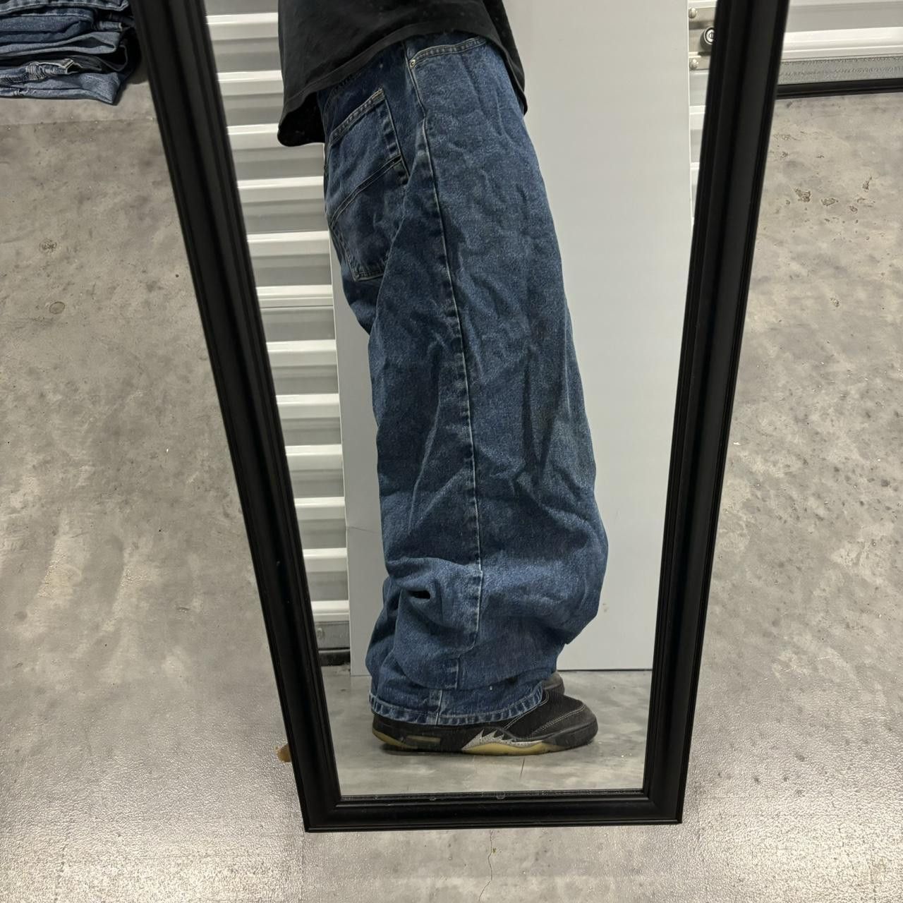 Japanese Brand × Vintage Crazy Vintage Y2K/2000s Baggy Grunge Dark Wash Skater Denim Jeans! Size US 42 / EU 58 - 2 Thumbnail