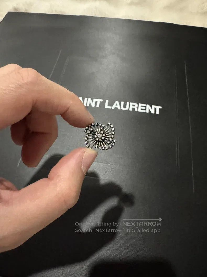 Saint Laurent Paris Saint Laurent Paris Crystal Flower Brooch Size ONE SIZE - 2 Thumbnail