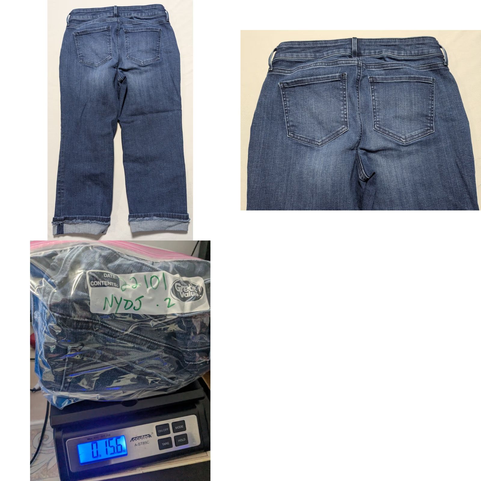 NYDJ NYDJ Marilyn Straight LIFTxTUCK Tech - Women Size 2 Cuffed Crop Jeans Size 27" / US 4 / IT 40 - 10 Thumbnail