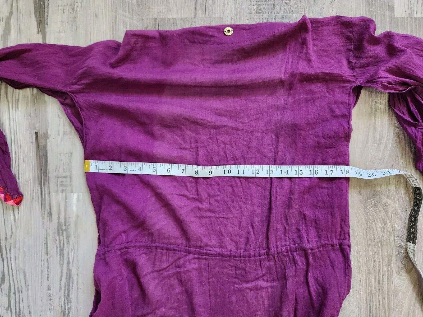 Designer Ondademar Beach Cover Up Small Long Purple Embroidered Boho Size ONE SIZE - 4 Thumbnail